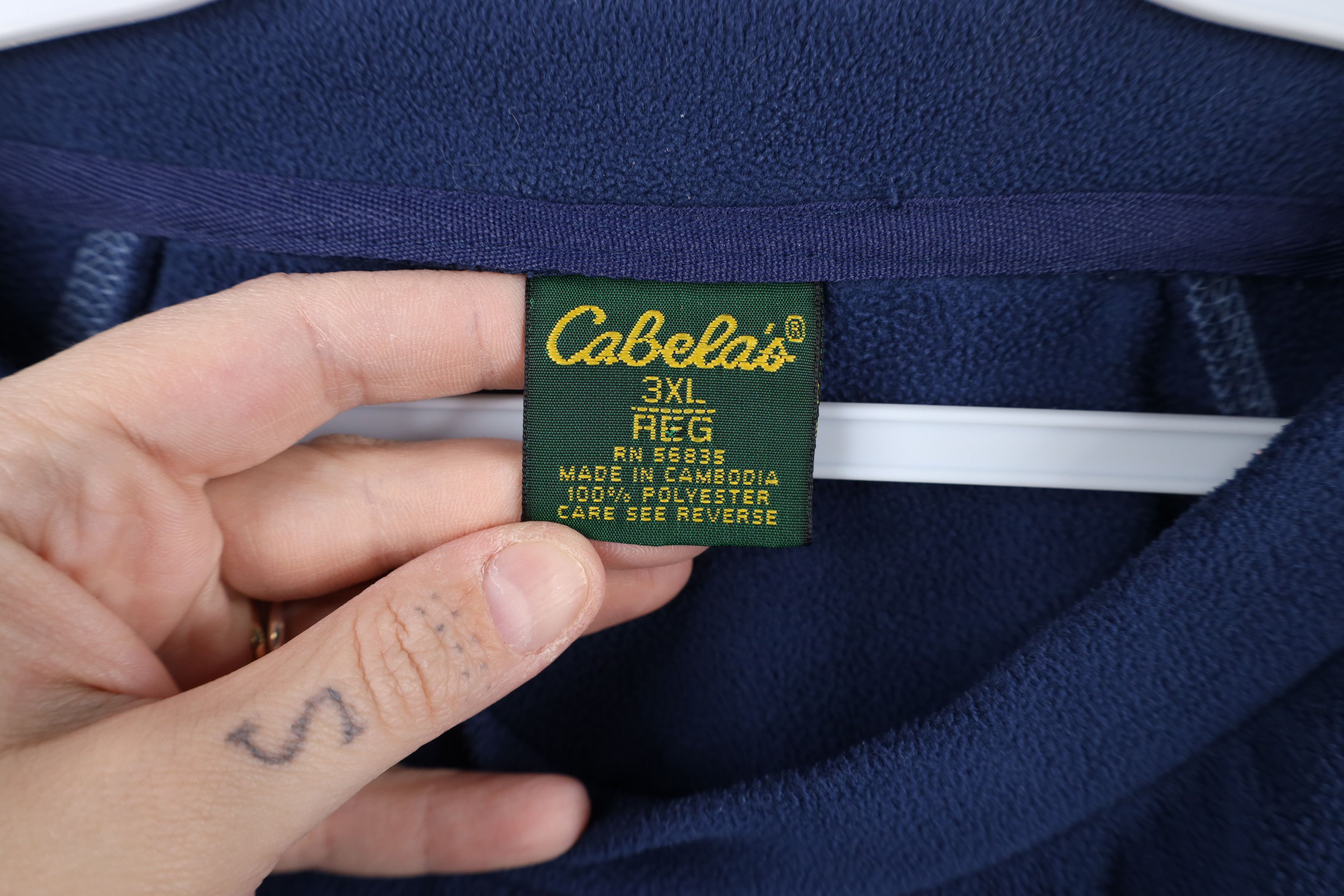 Cabelas × Vintage Vintage Cabelas Fleece Long Sleeve Crewneck Sweater Blue Size US XXL / EU 58 / 5 - 11 Thumbnail
