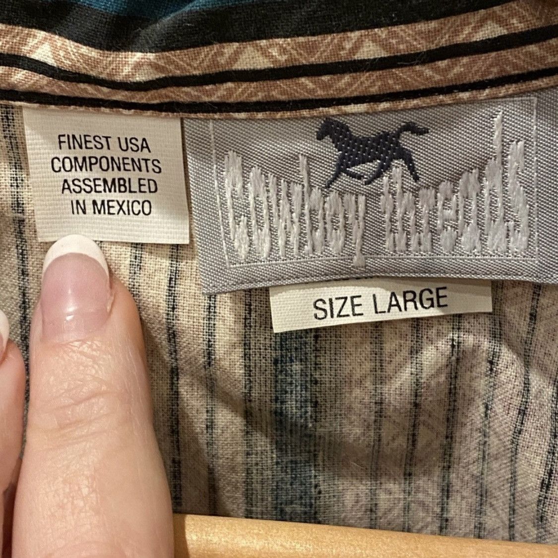 Vintage NWT Cowboy Western Button Down Striped Shirt L Size US L / EU 52-54 / 3 - 4 Thumbnail