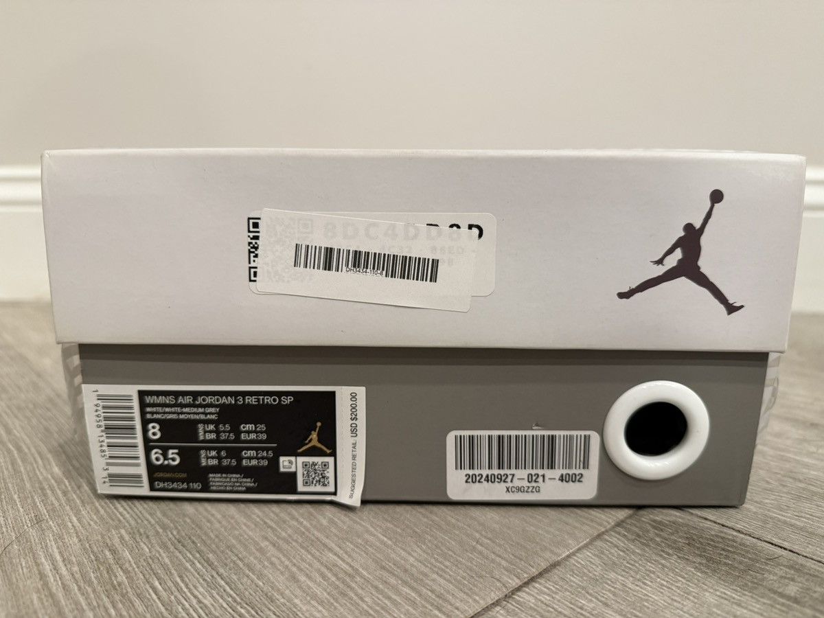 A Ma Maniere × Jordan Brand A Ma Maniere Air Jordan 3 White Grey Violet Ore 8 W / 6.5 M Size US 6.5 / EU 39-40 - 12 Thumbnail