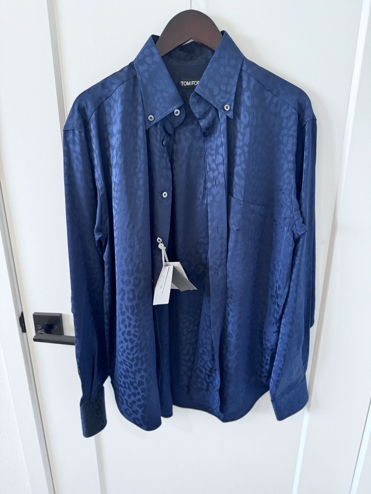 Tom Ford Leopard Jacquard Fluid Fit Shirt Size US L / EU 52-54 / 3 - 1 Thumbnail