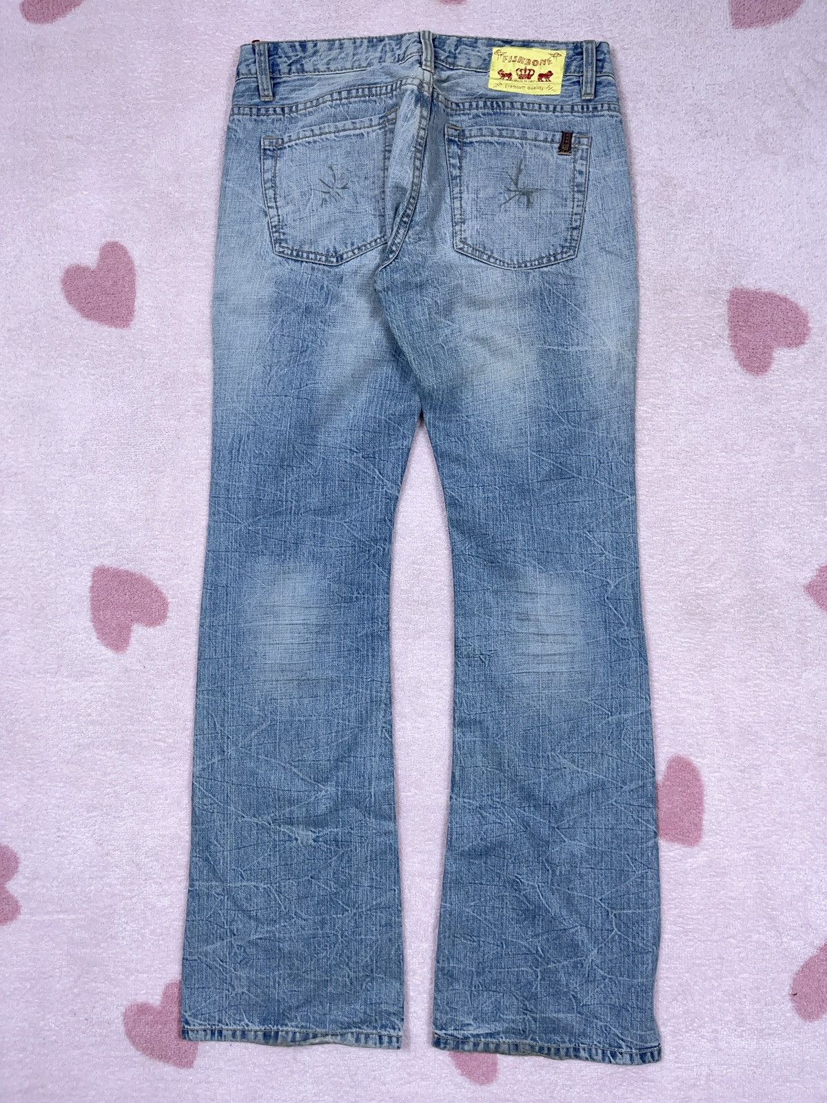 Japanese Brand × Vintage ➕ fishbone y2k vintage flares pattern aop jeans skate Size 30" / US 8 / IT 44 - 2 Thumbnail