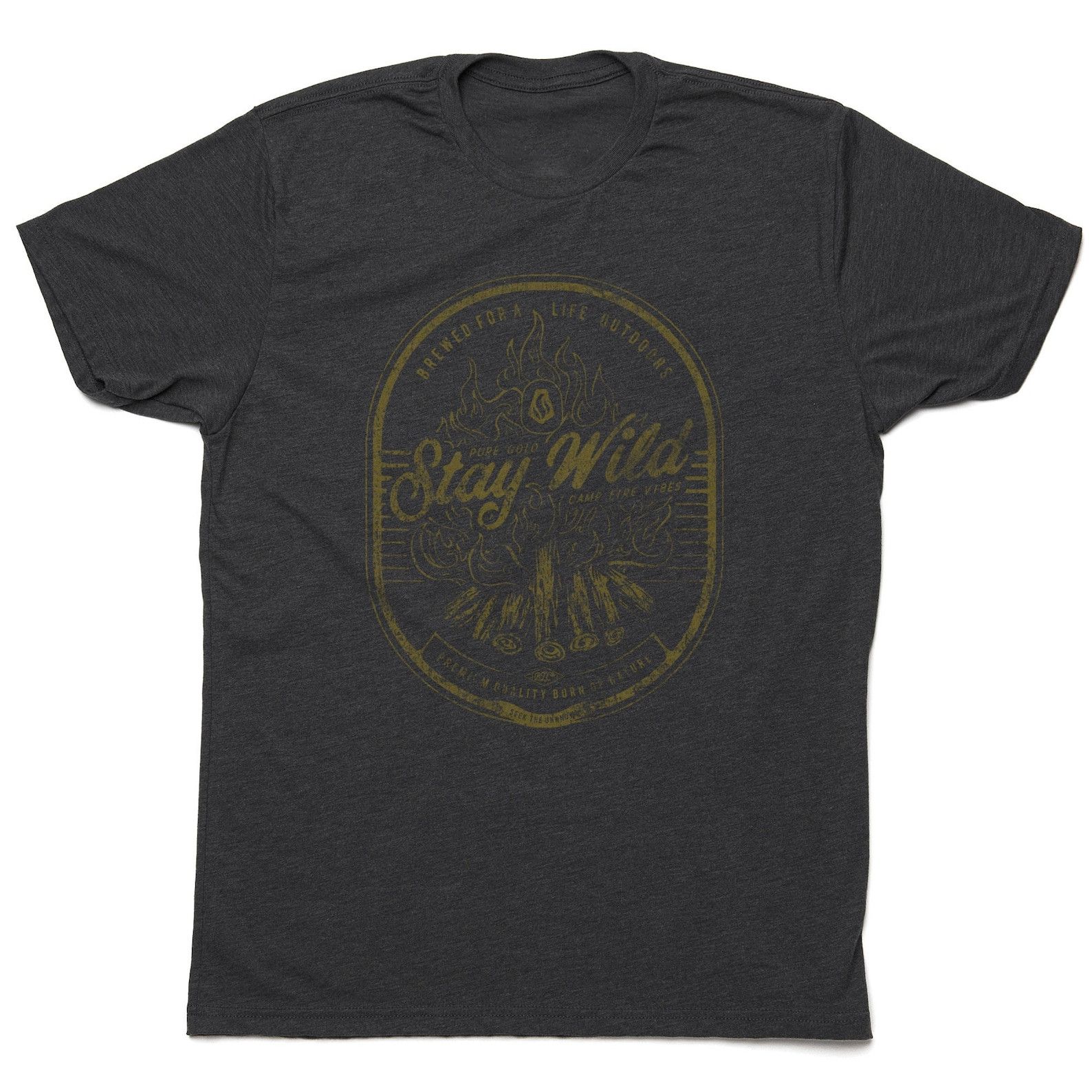 Designer × Vintage Men's T-Shirt – Stay Wild | Black Short Sleeve Size US L / EU 52-54 / 3 - 1 Thumbnail