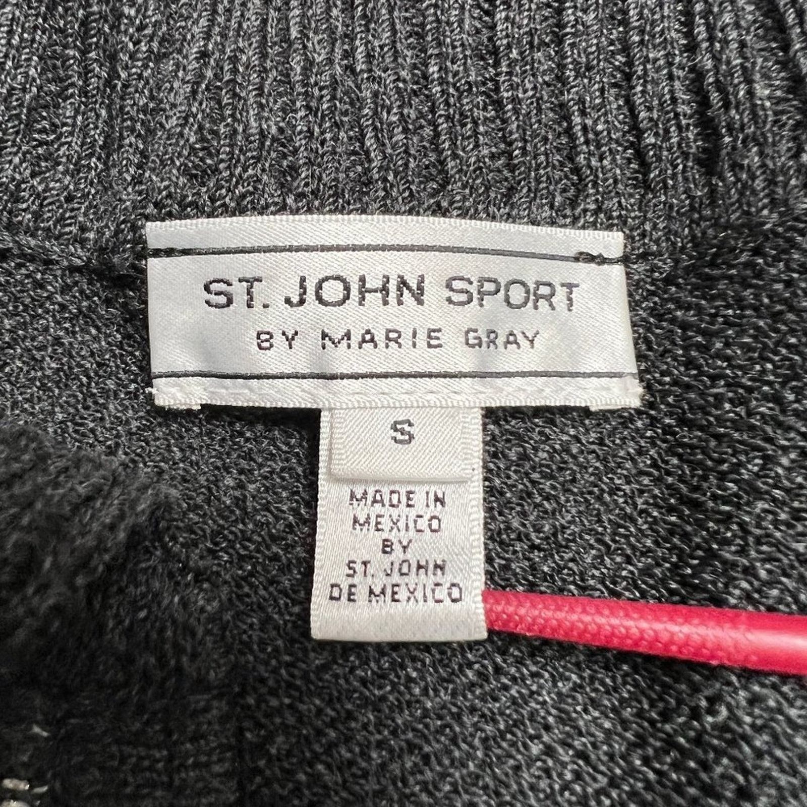Other St. John Sport Marie Gray Wool Cardigan Studded S Size S / US 4 / IT 40 - 3 Thumbnail