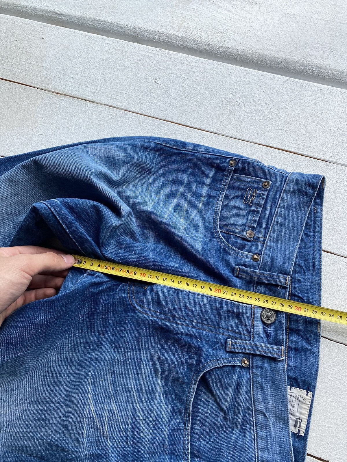G-Star × Vintage VNTG G Star Raw Blue Gothic Avant Garde Blue Straight Jeans Size US 30 / EU 46 - 9 Thumbnail