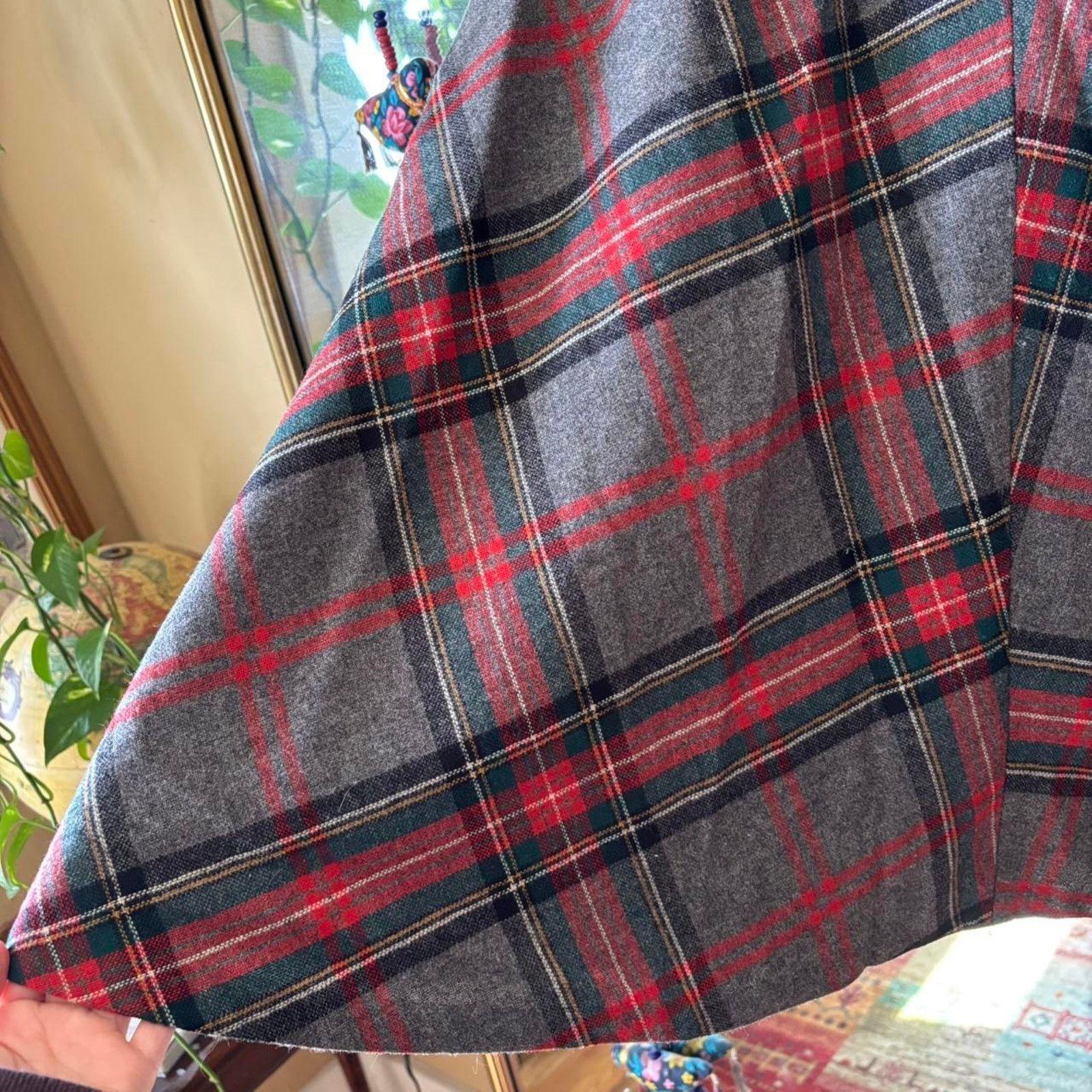Handmade Vintage Handmade Plaid Midi Skirt Festive Holiday 28 Xmas Size 28" / US 6 / IT 42 - 5 Thumbnail