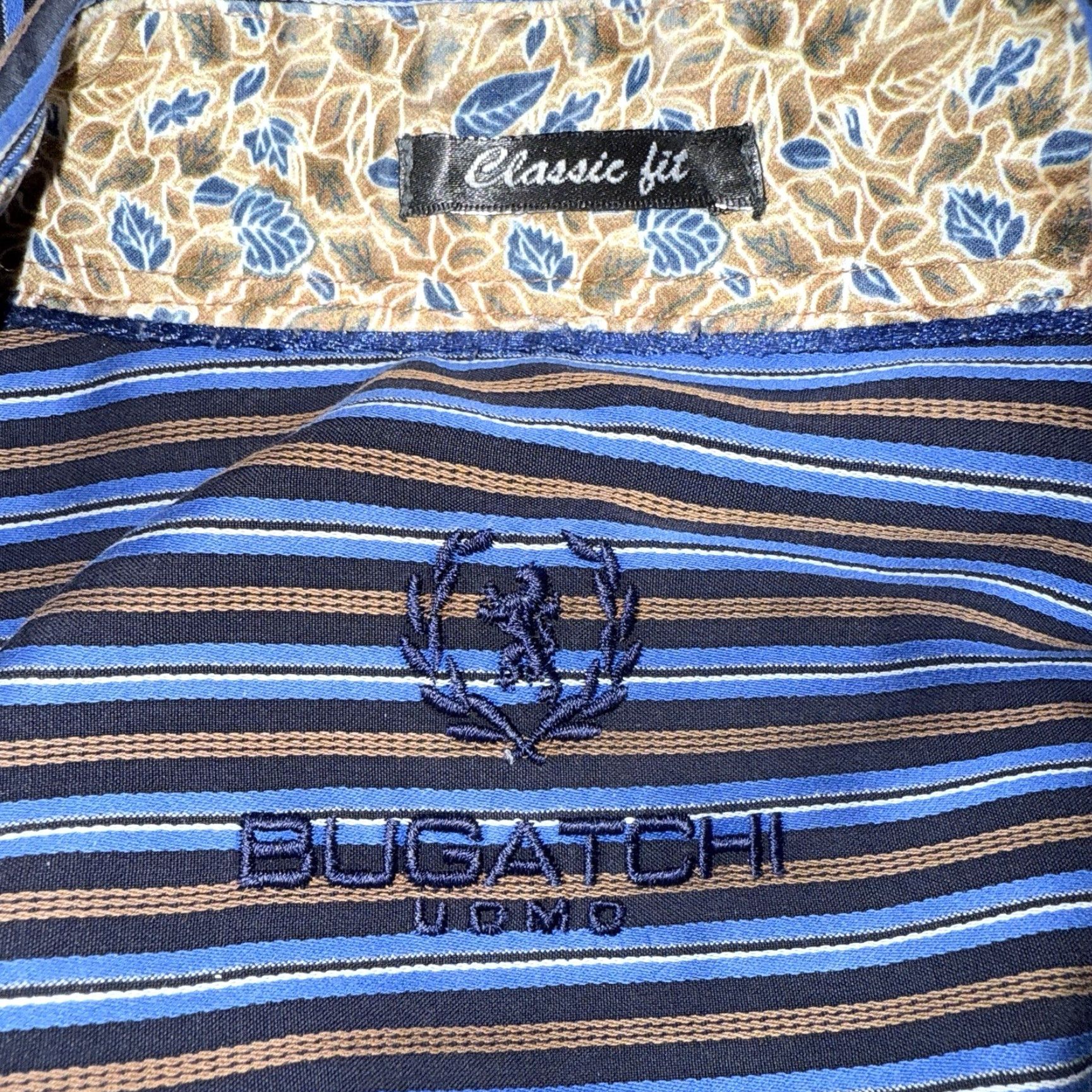 BUGATCHI Bugatchi Uomo Shirt Adult XXL Blue Long Sleeve Button Down Striped Mens Size US XXL / EU 58 / 5 - 4 Thumbnail