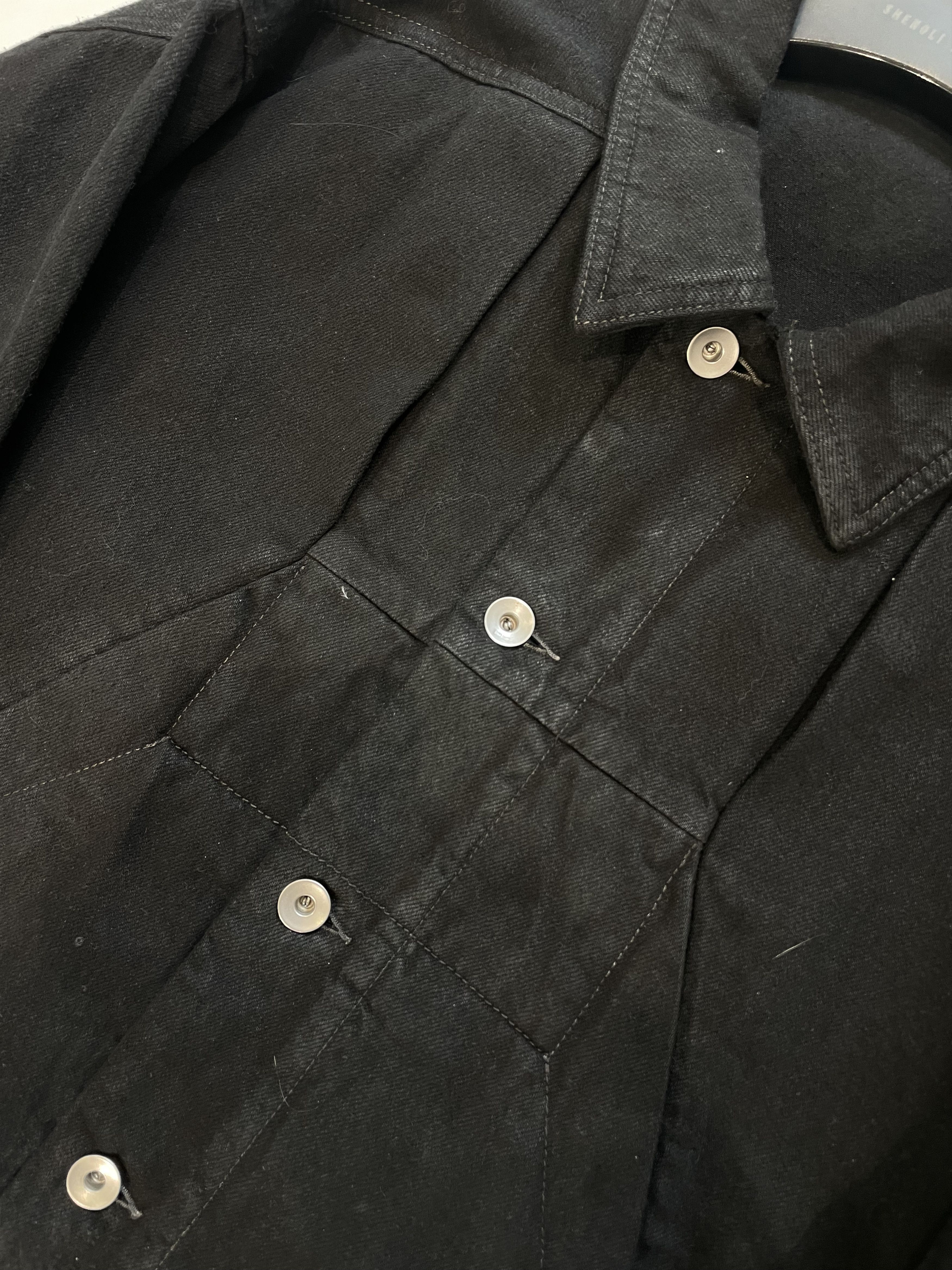 Rick Owens RICK OWENS DRKSHDW Black Denim Sphinx Jumbo Worker Jacket Size S / US 4 / IT 40 - 5 Thumbnail