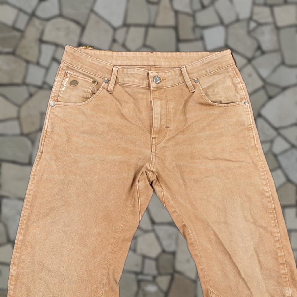 Vintage G Star RAW Jeans Mens 32x34 Beige Khaki Tan Denim Arc 3D Slim COJ Tapered Flex Slim Jeans Mens 32x34 Beige Denim Arc 3D Slim COJ Tapered Flex Size US 32 / EU 48 - 1 Thumbnail