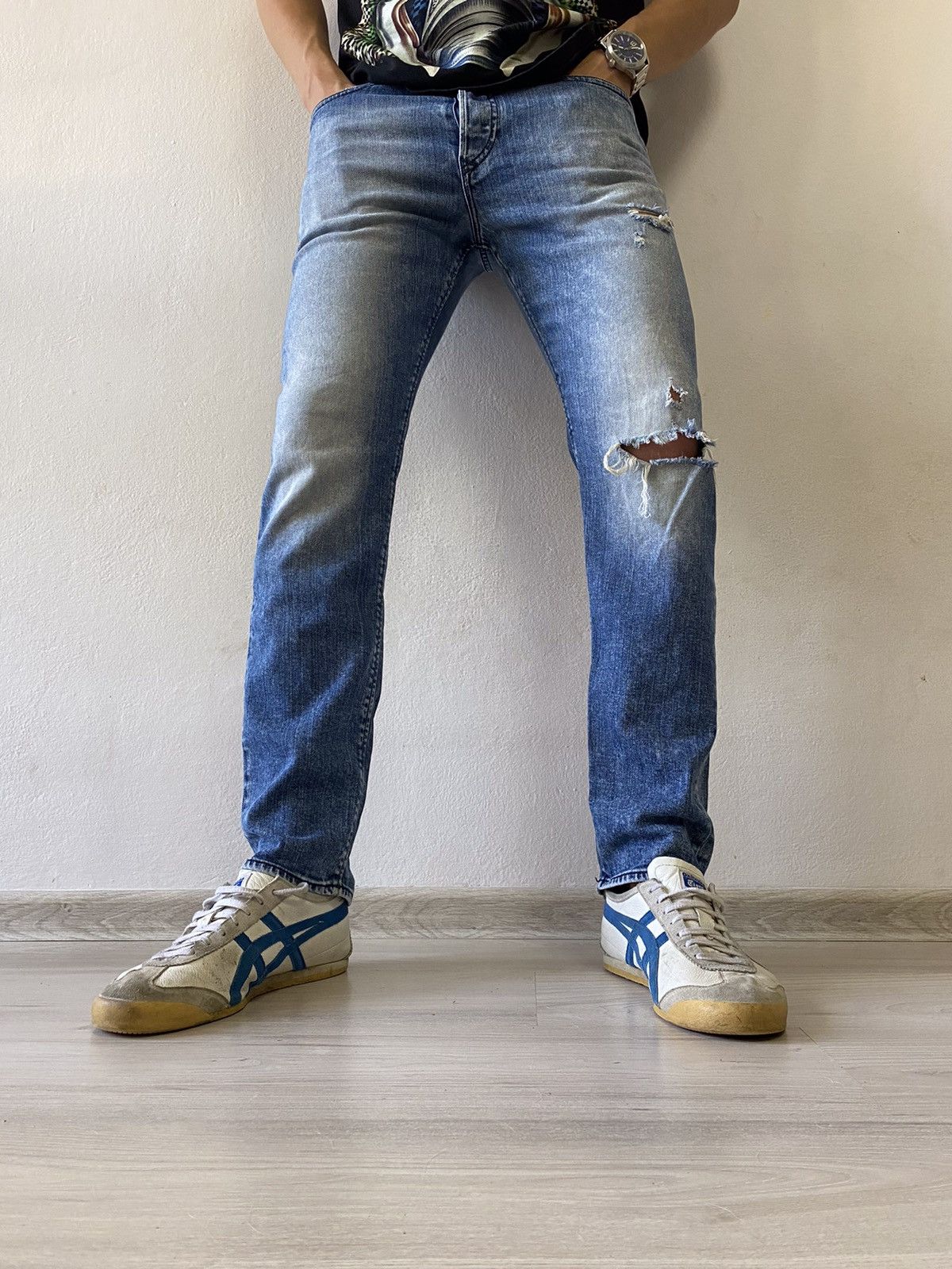 Diesel Jeans Dirty Pants Diesel Faded Crash Denim Thrashed y2k Size US 32 / EU 48 - 2 Thumbnail