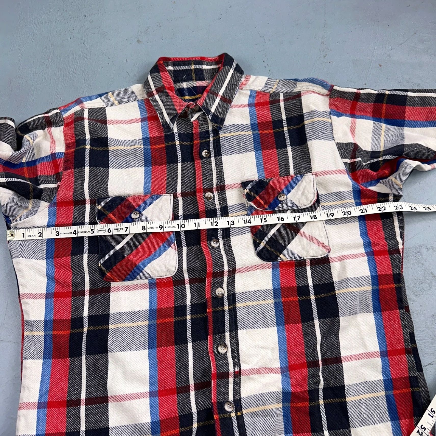 Vintage VINTAGE Five Brother Men's Flannel Shirt L Plaid Cotton Heavyweight Long Sleeve All Seasons Made in USA Size US L / EU 52-54 / 3 - 7 Thumbnail