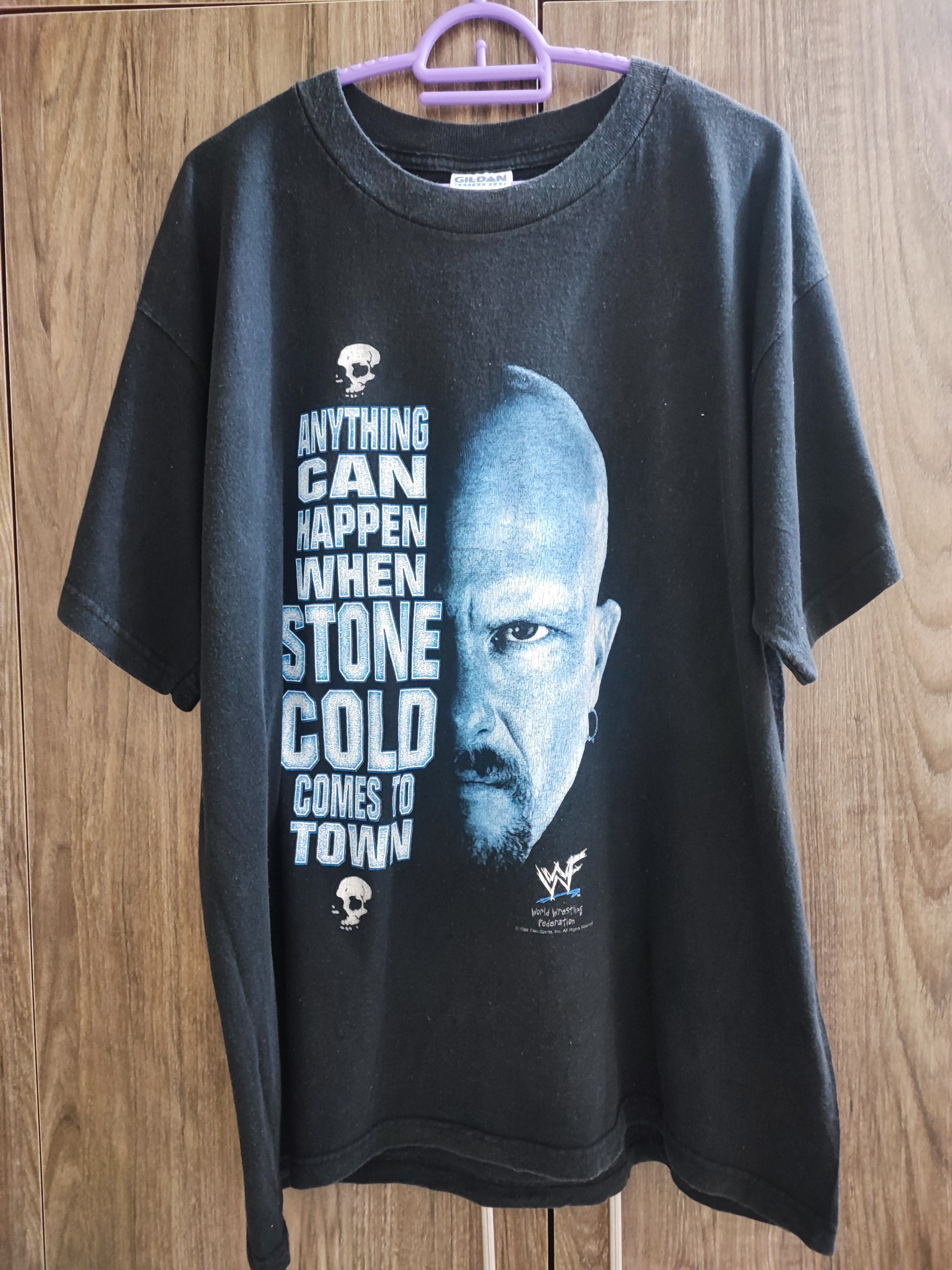 Vintage Rare Design Vintage '98 Stone Cold Steve Austin WWF T-Shirt Size US L / EU 52-54 / 3 - 1 Thumbnail