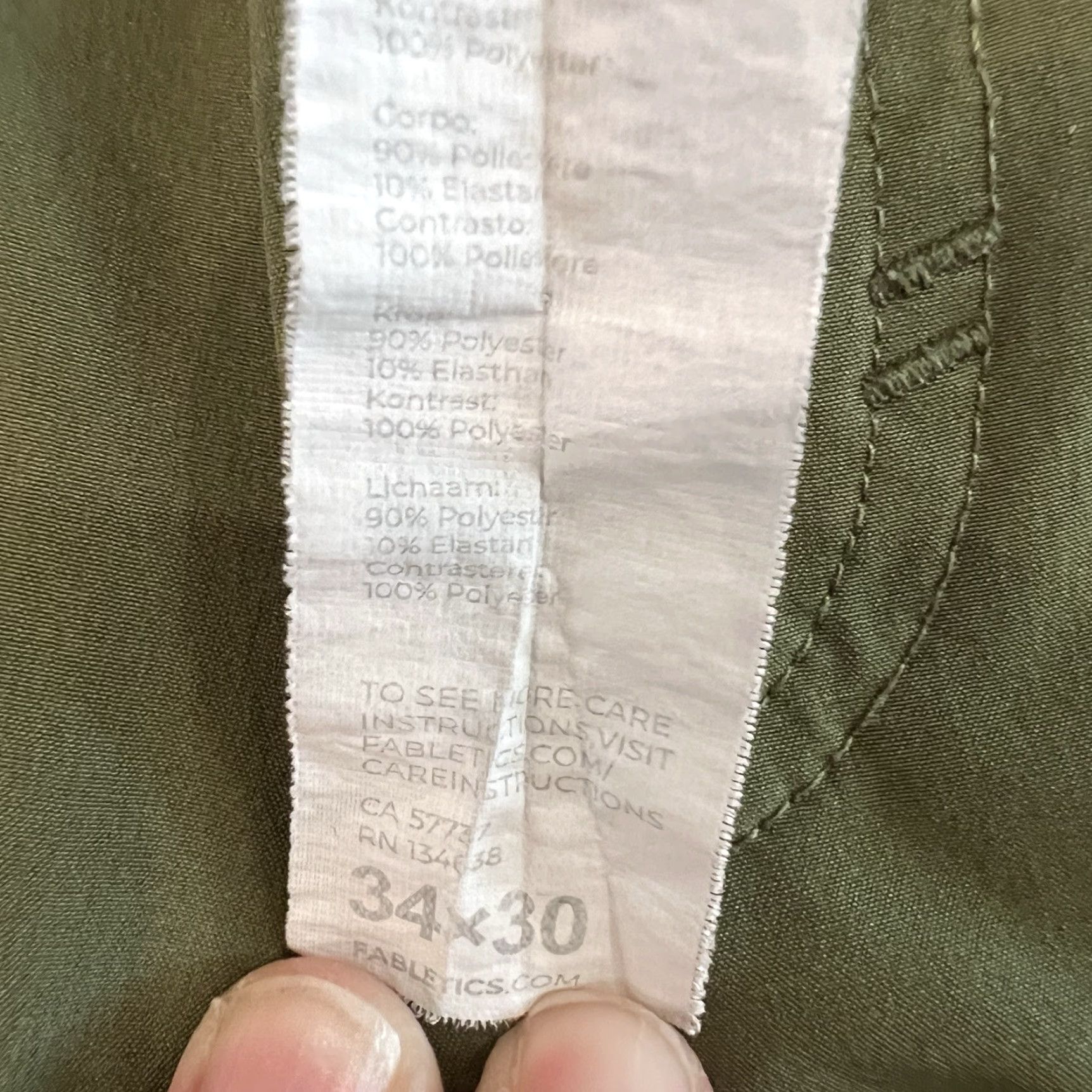 Fabletics VINTAGE Fabletics Men’s Pants Chino Jogger 34x30 Green Slim Fit Casual Travel Size US 34 / EU 50 - 4 Thumbnail
