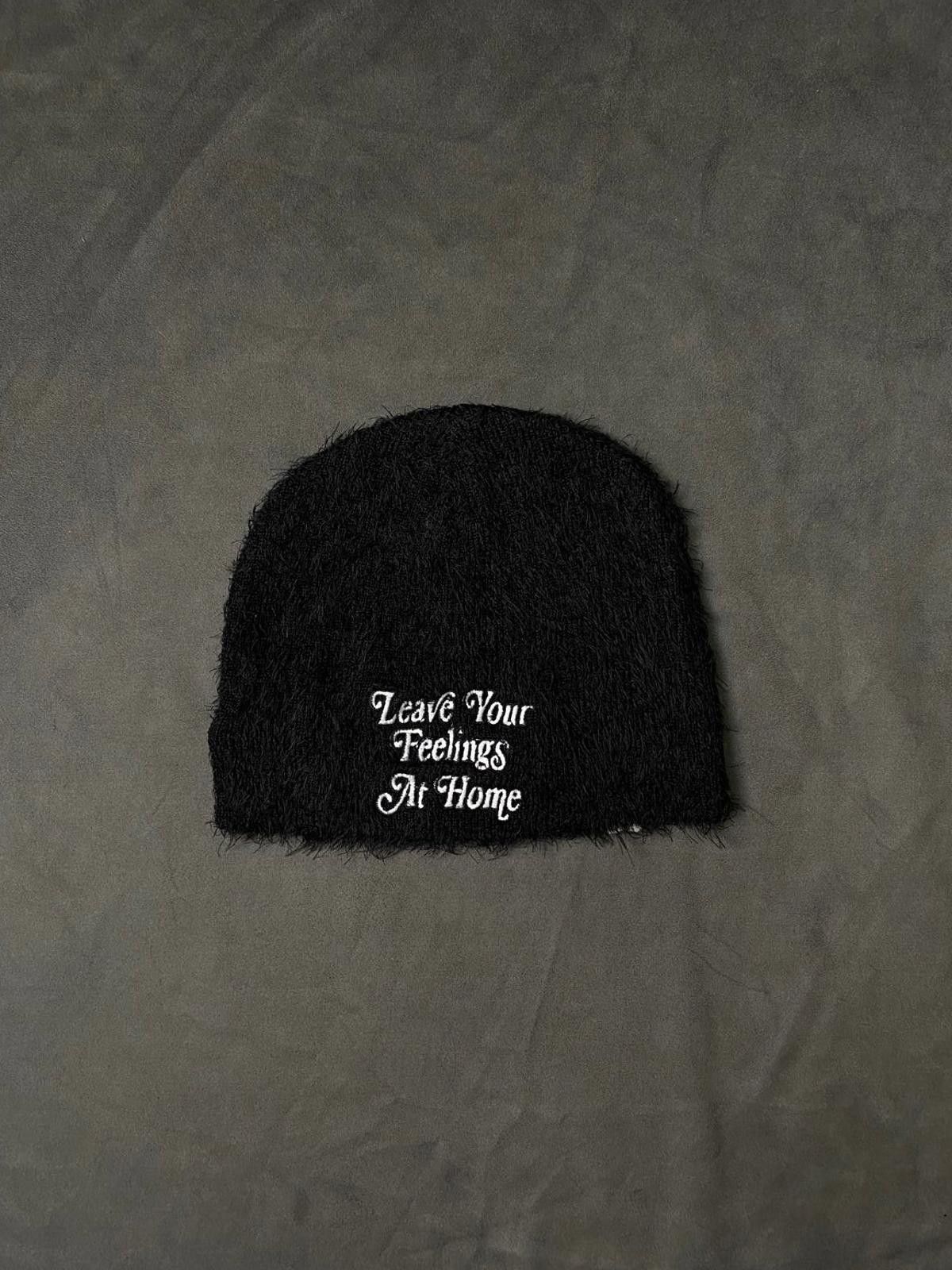 Japanese Brand Rare Leave Your Feelings At Home No Cuff Knit Black Beanie Size ONE SIZE - 3 Thumbnail