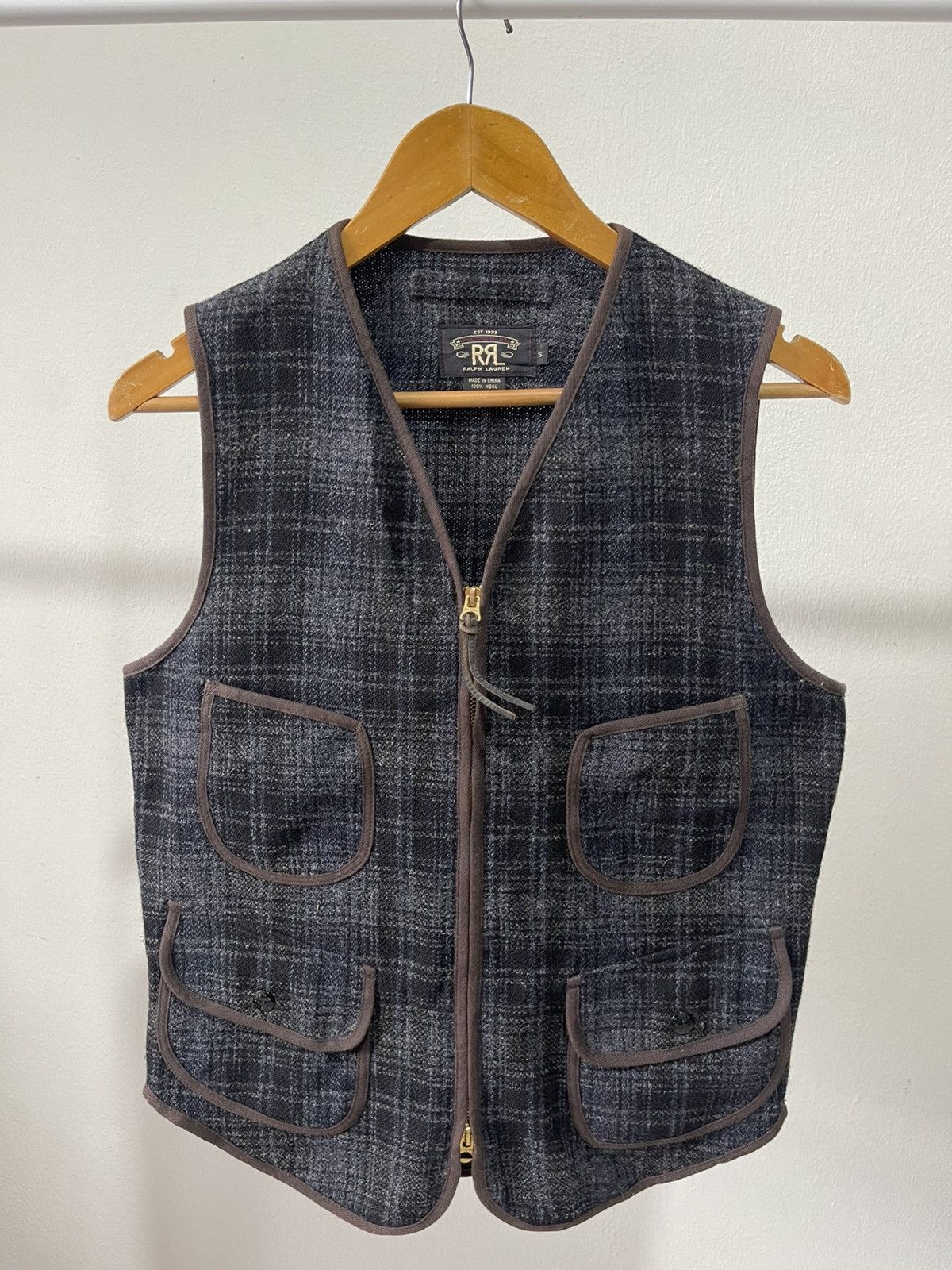 RRL Ralph Lauren RRL RALPH LAUREN WOOL PLAID VEST TALON ZIP Size US S / EU 44-46 / 1 - 3 Thumbnail
