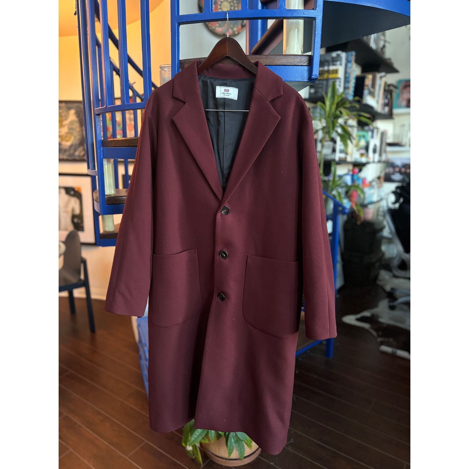 Vintage Joker London Burgundy Long Coat Size M Size US M / EU 48-50 / 2 - 1 Thumbnail