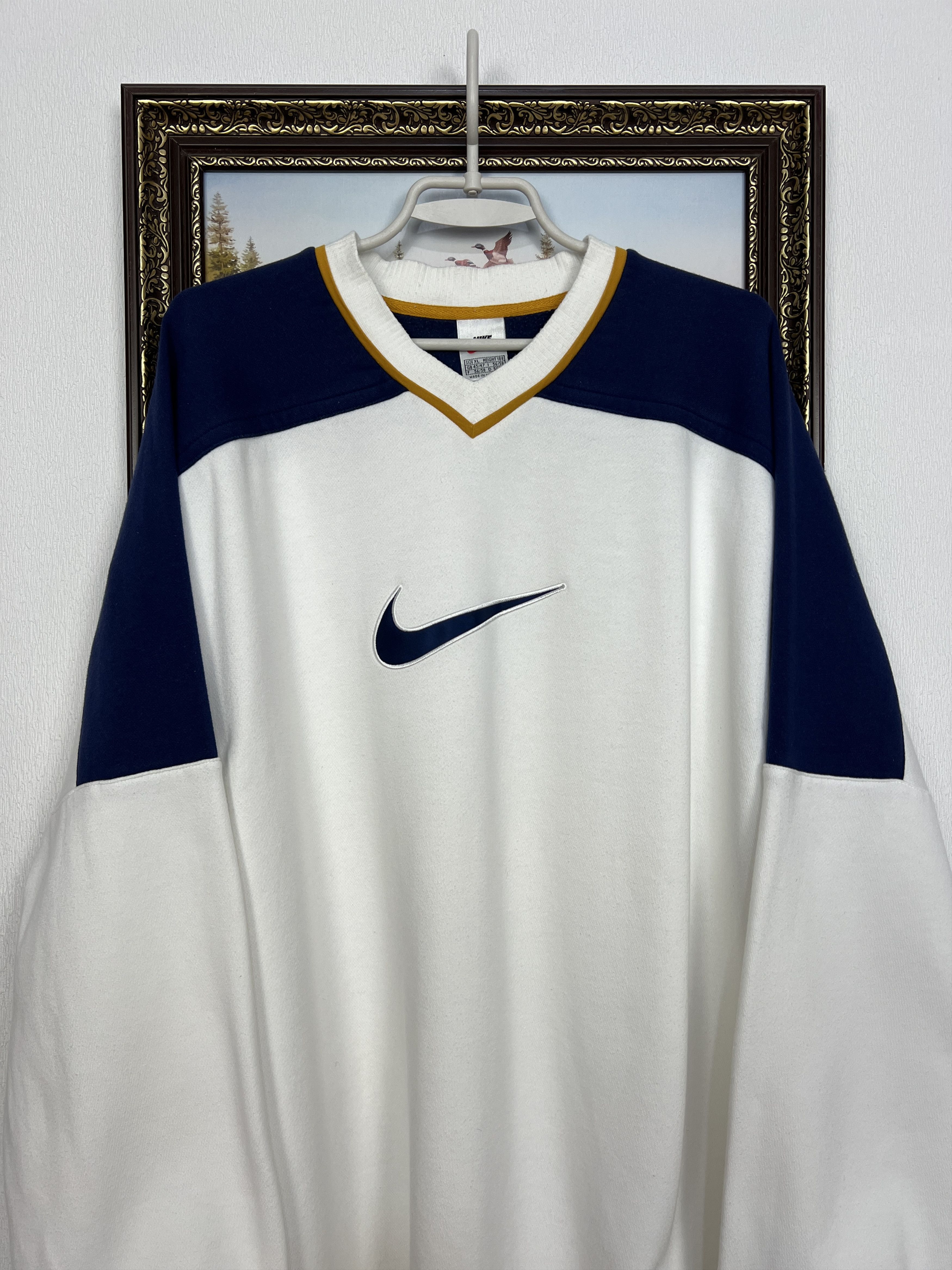 Nike Vintage 90's Nike Sweatshirt Big Logo Swoosh Crewneck Rare Size US XL / EU 56 / 4 - 2 Thumbnail