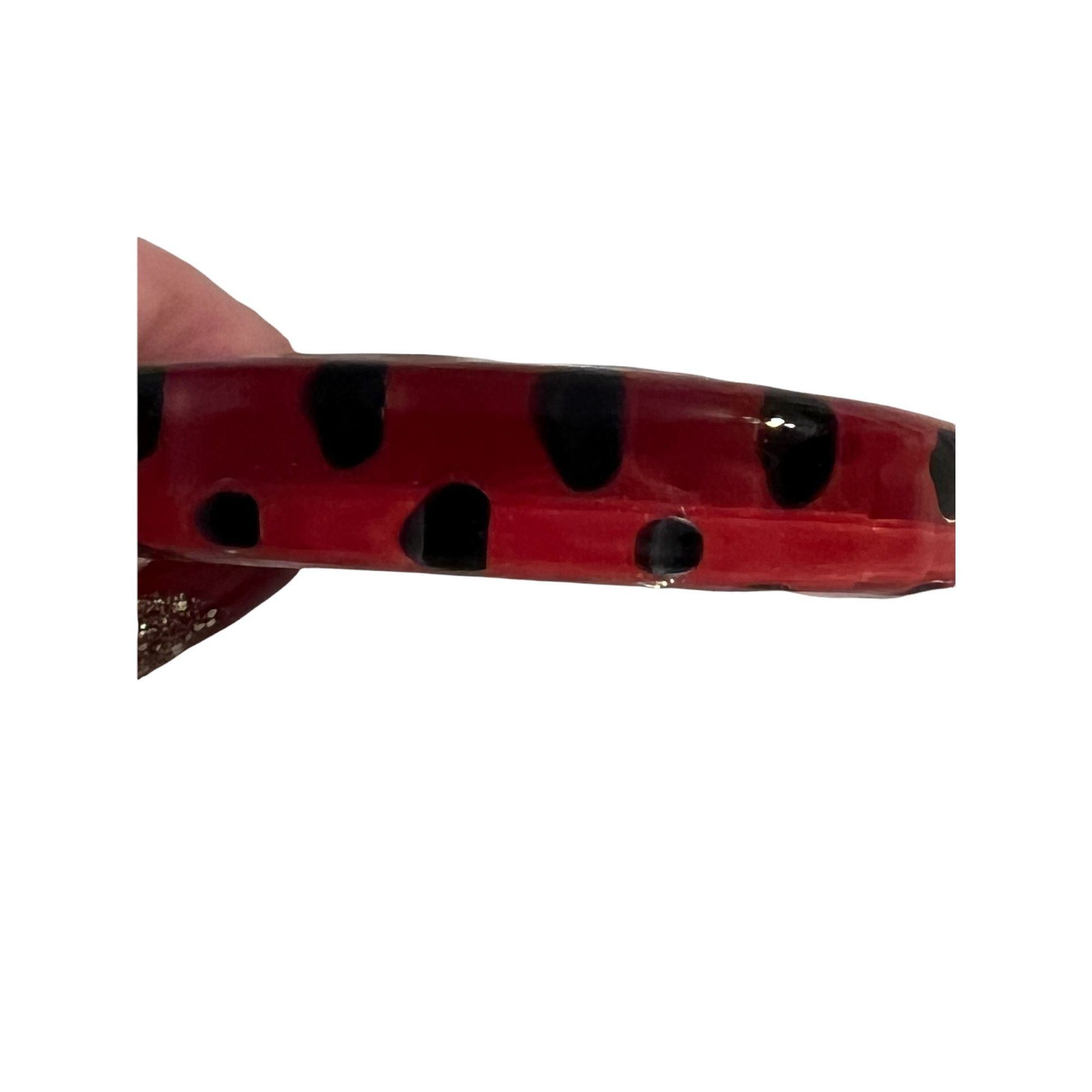 Other Clear Glass painted cuff bracelet black and red dots Size ONE SIZE - 2 Thumbnail
