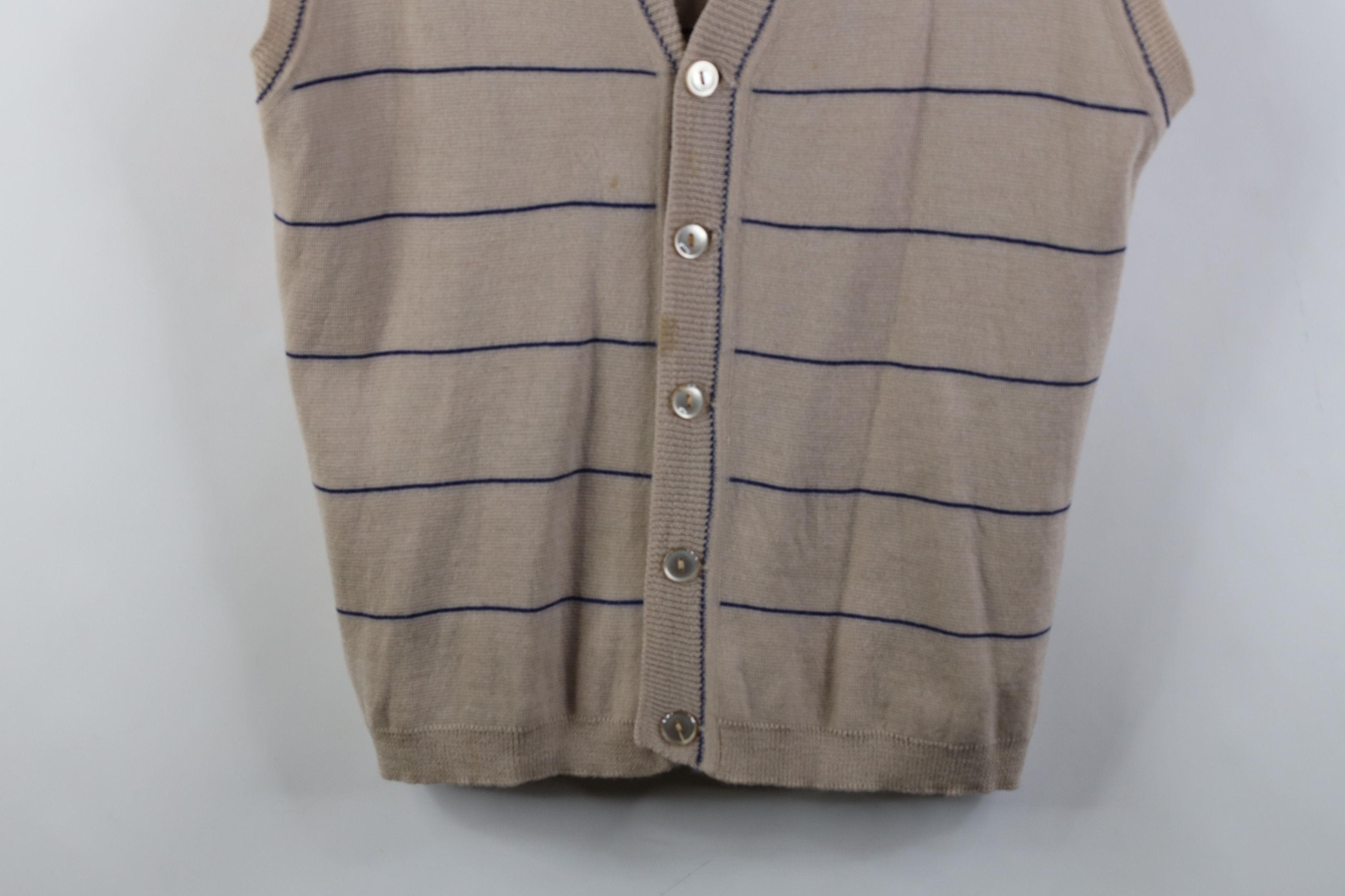 Vintage Vintage 50s 60s Streetwear Striped Cardigan Sweater Vest Size US S / EU 44-46 / 1 - 3 Thumbnail
