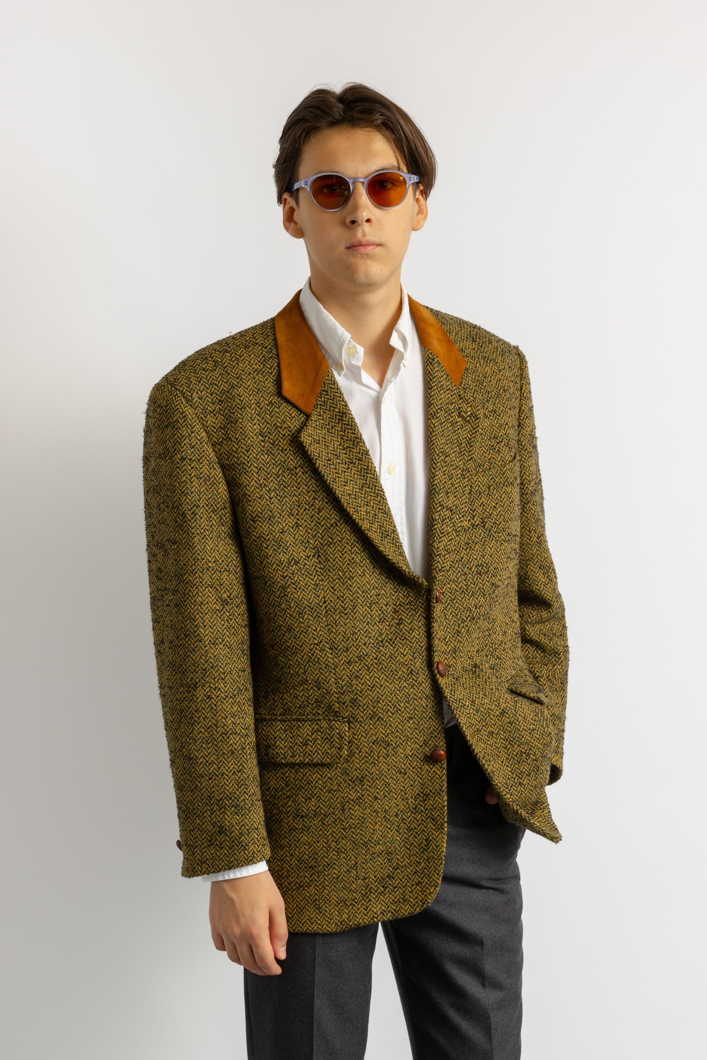 Vintage Mario Barutti Wool Brown Beige Man Wool Blazer XL 8723 Size US XL / EU 56 / 4 - 7 Thumbnail