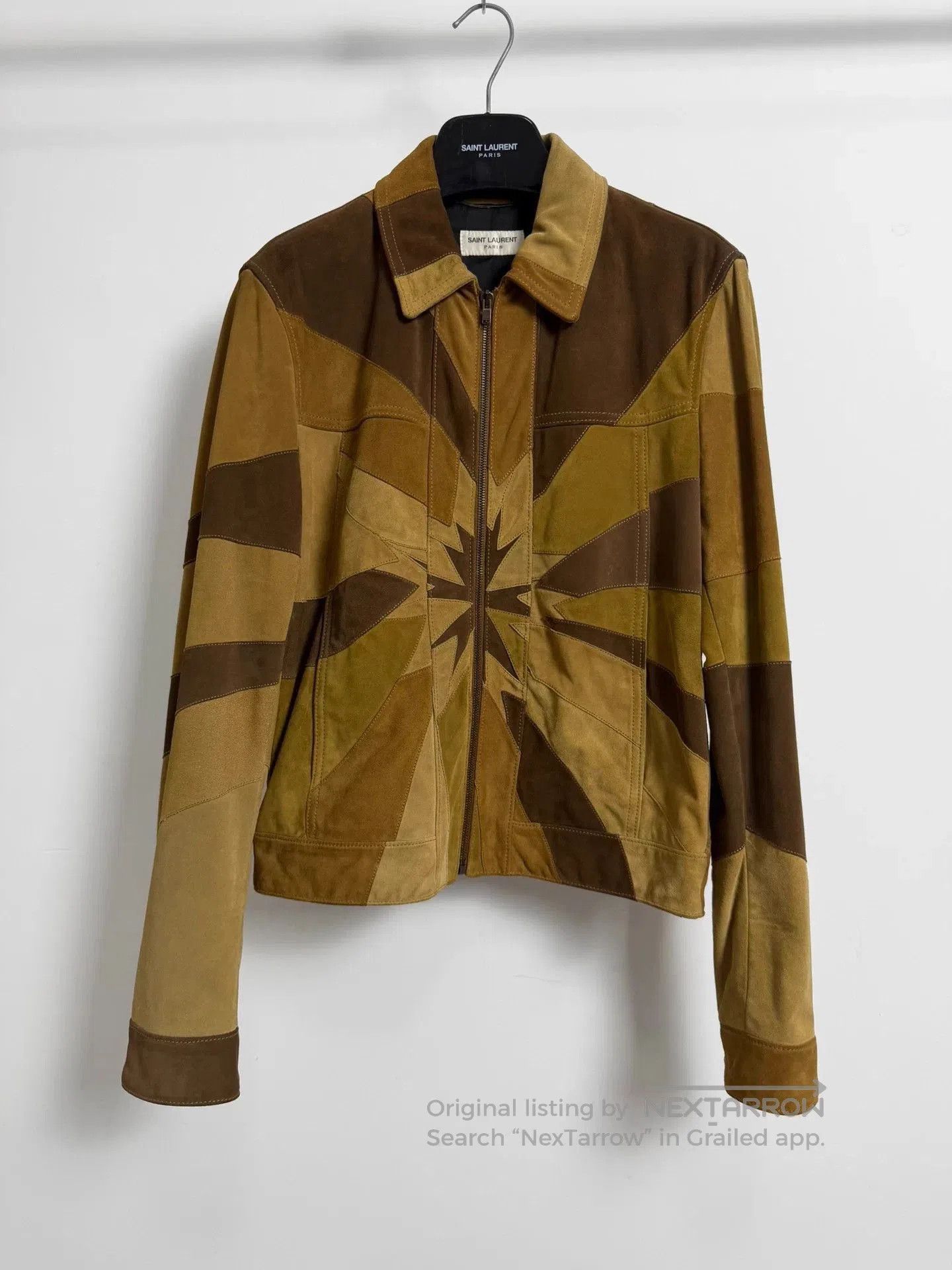 Saint Laurent Paris Brown Patchwork Leather Jacket Size S. Size US S / EU 44-46 / 1 - 1 Thumbnail