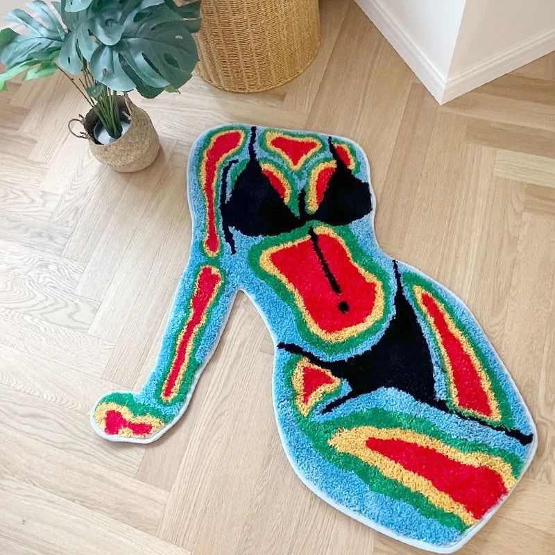 Japanese Brand Handmade Female Body Rug Shape Tufted Carpet Size ONE SIZE - 4 Thumbnail