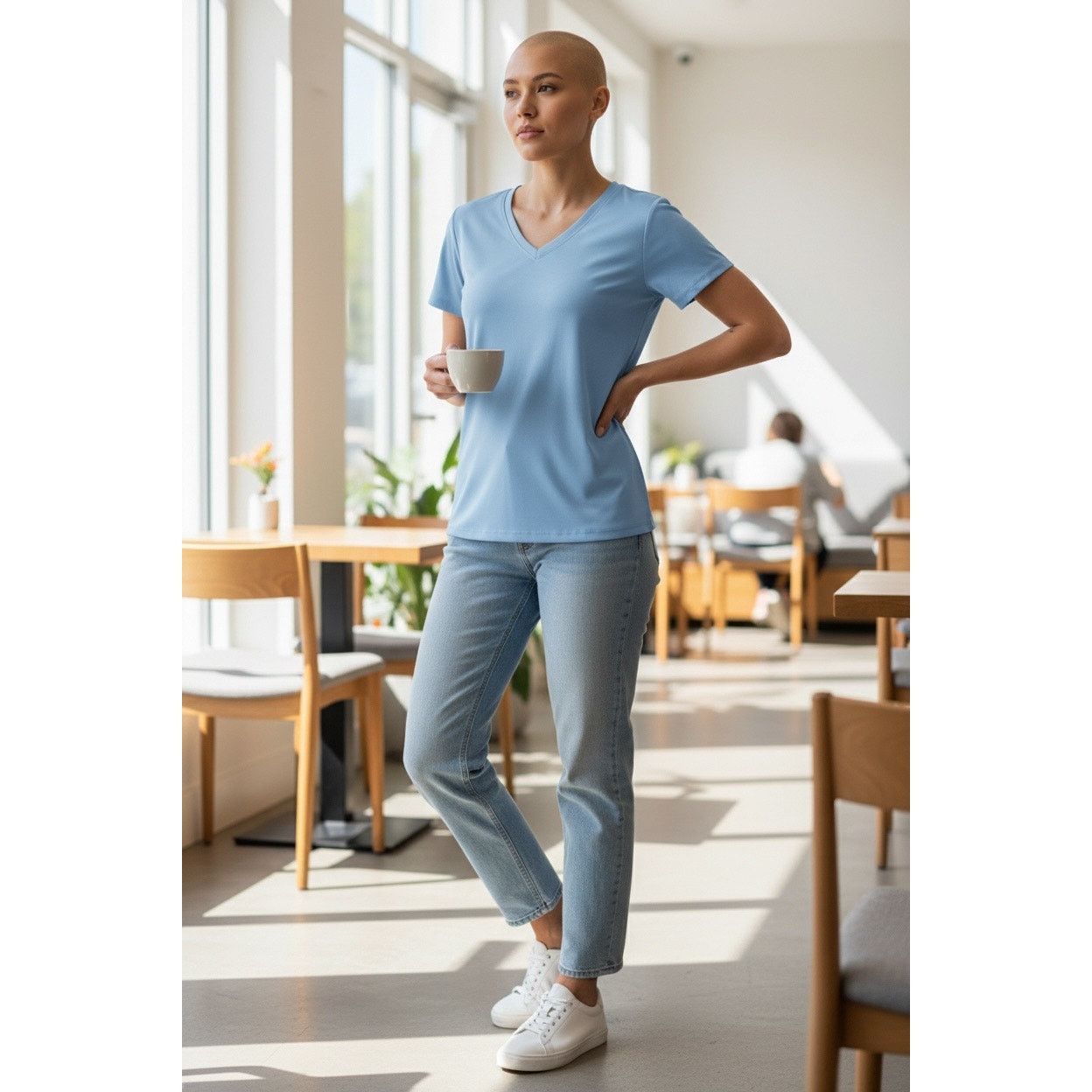 The Unbranded Brand T-Shirt For Women’s Short Sleeve V Neck Dry Workout Top Sz L Size L / US 10 / IT 46 - 2 Thumbnail