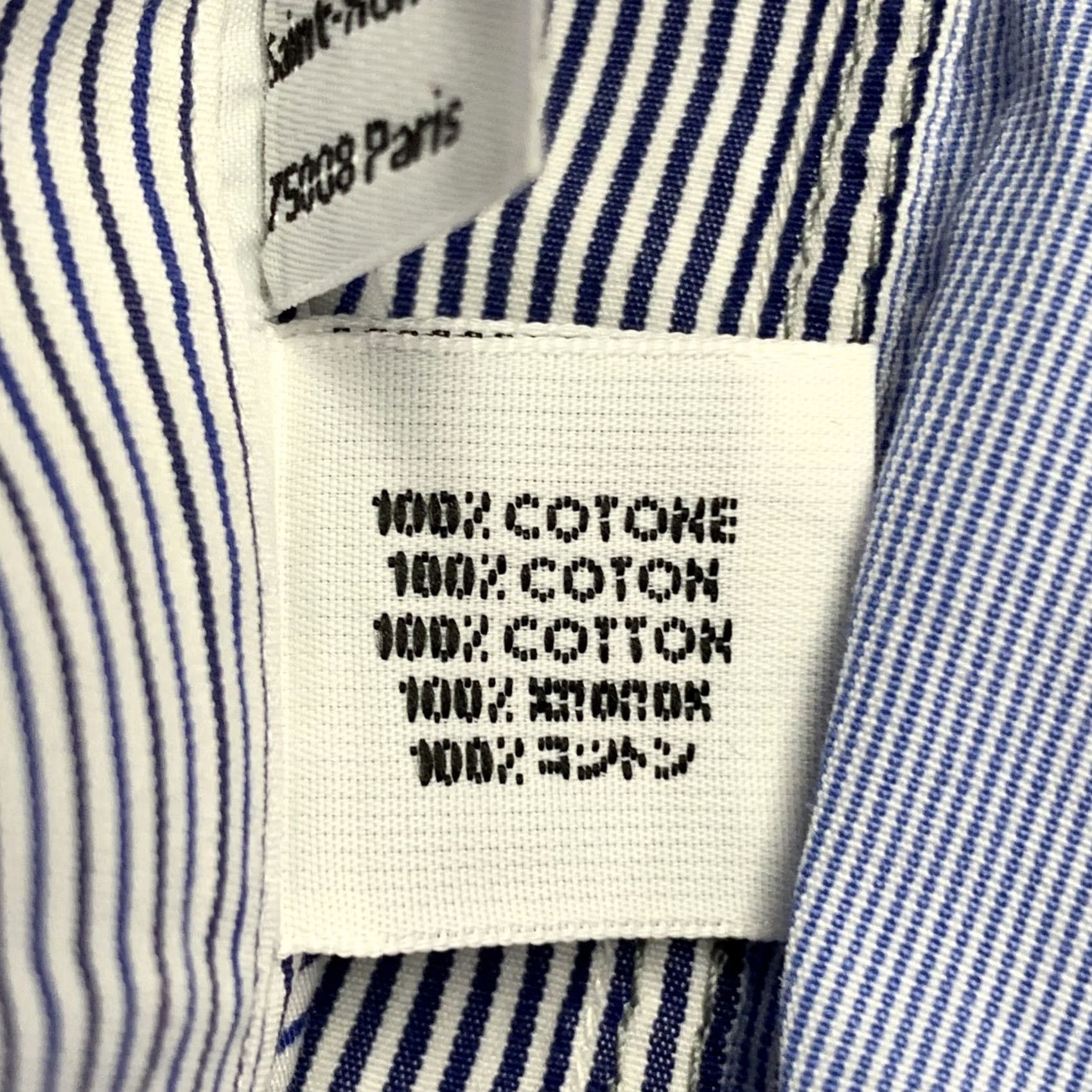 Lanvin LANVIN Shirt S White Blue Navy Patchwork Stripe Cotton Long Sleeve Size Size US S / EU 44-46 / 1 - 6 Thumbnail