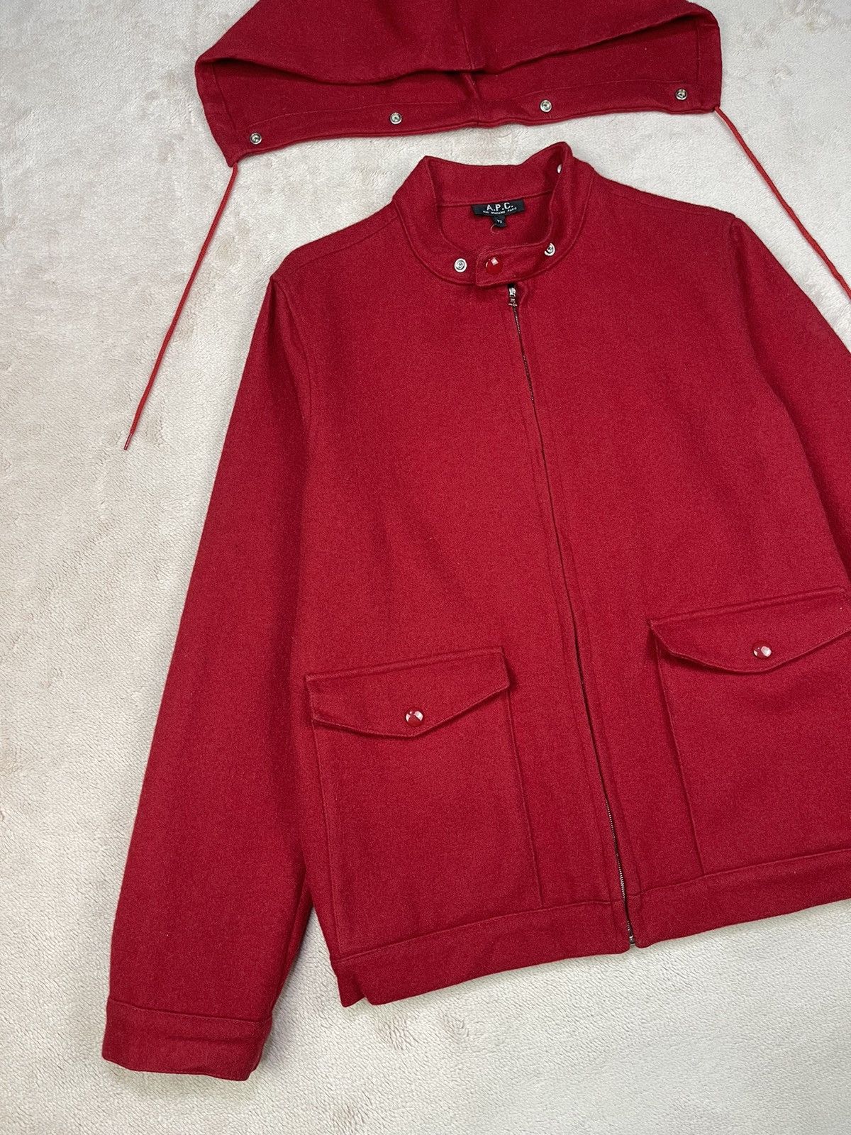 A.P.C. Vintage APC Detachable Hoodie Red Wool Jacket Size US XS / EU 42 / 0 - 2 Thumbnail