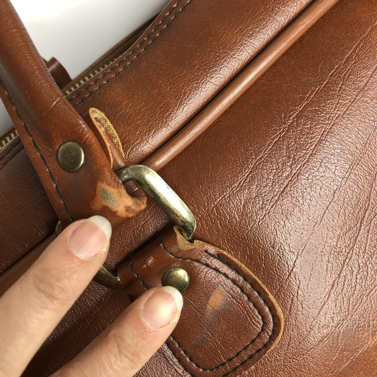 Sears Vtg Sears Briefcase Carry-on Brown Bag FauxLeather 21”x12.5” Size ONE SIZE - 3 Thumbnail