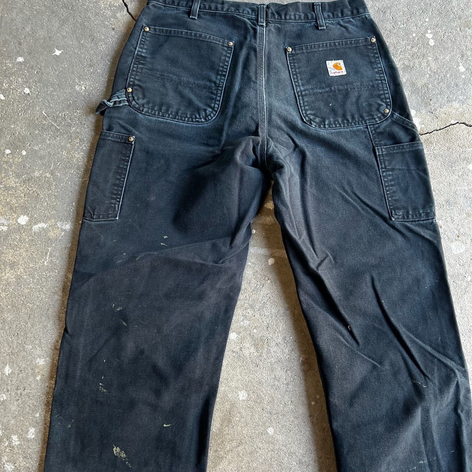 Carhartt × Vintage Carhartt faded black double knee work wear carpenter pants Size US 31 - 6 Thumbnail