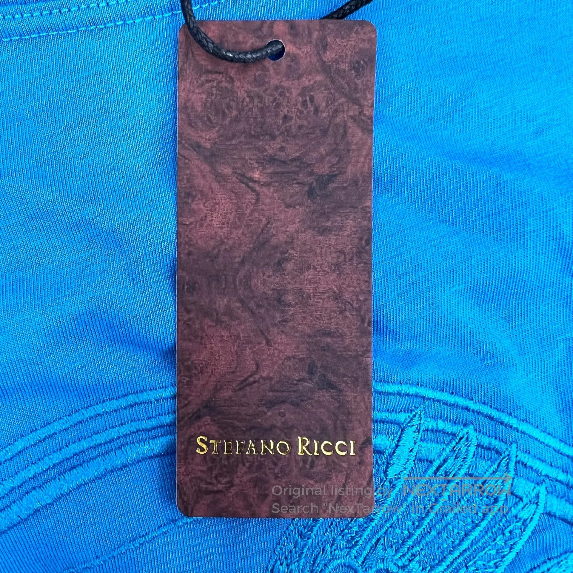 Stefano Ricci Stefano Ricci Blue Eagle Logo Embroidered Cotton Round Nec Size US M / EU 48-50 / 2 - 6 Thumbnail