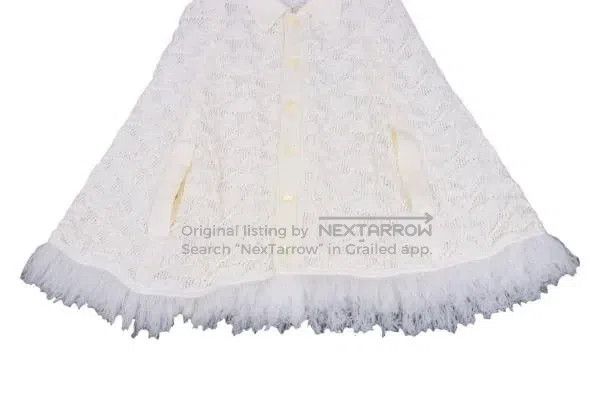 Comme des Garcons Comme Des Garcons White vintage patterned cloak design top Size XS / US 0-2 / IT 36-38 - 6 Thumbnail