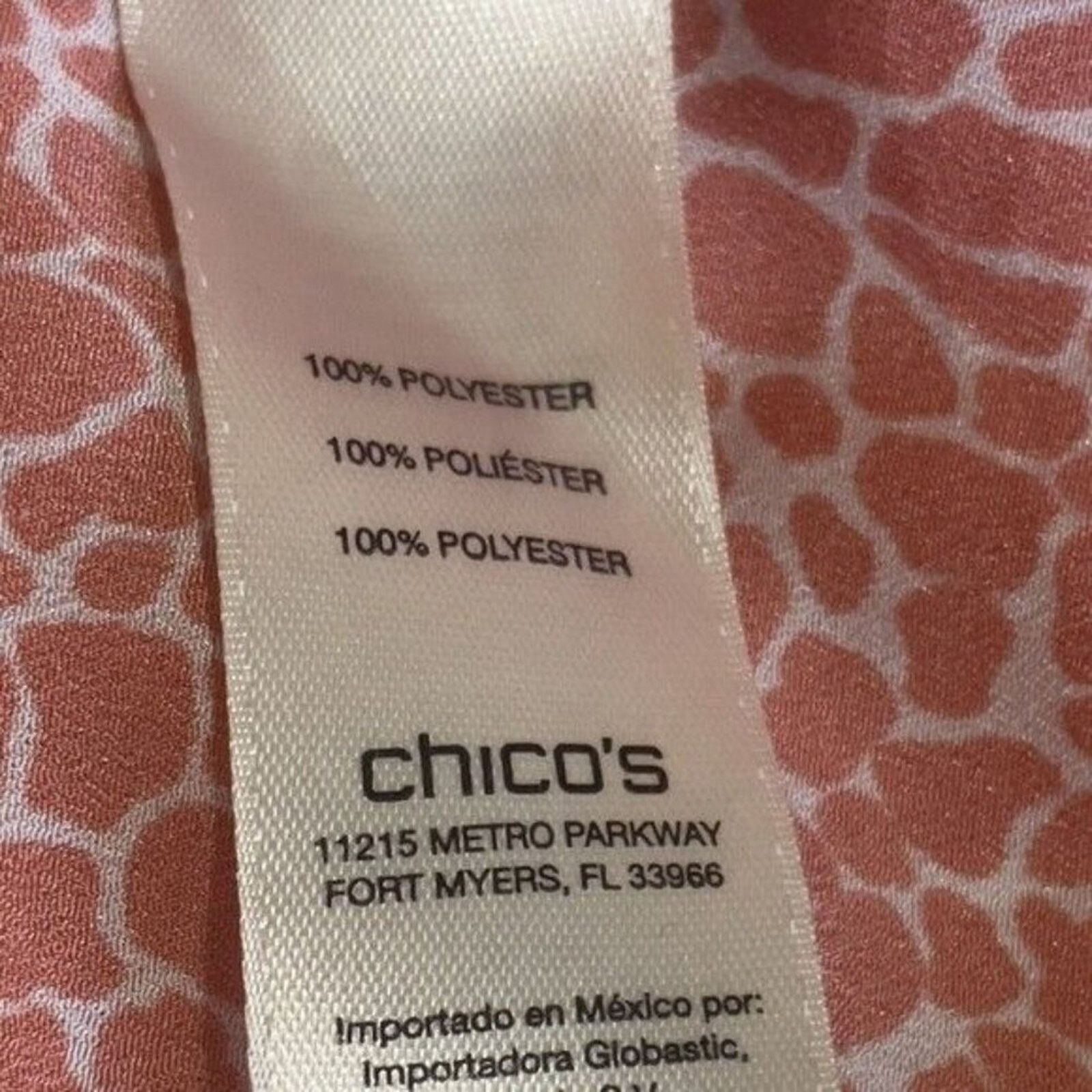 Chicos Chico's Womens Small Orange Animal Print Sleeveless Blouse Size S / US 4 / IT 40 - 9 Thumbnail