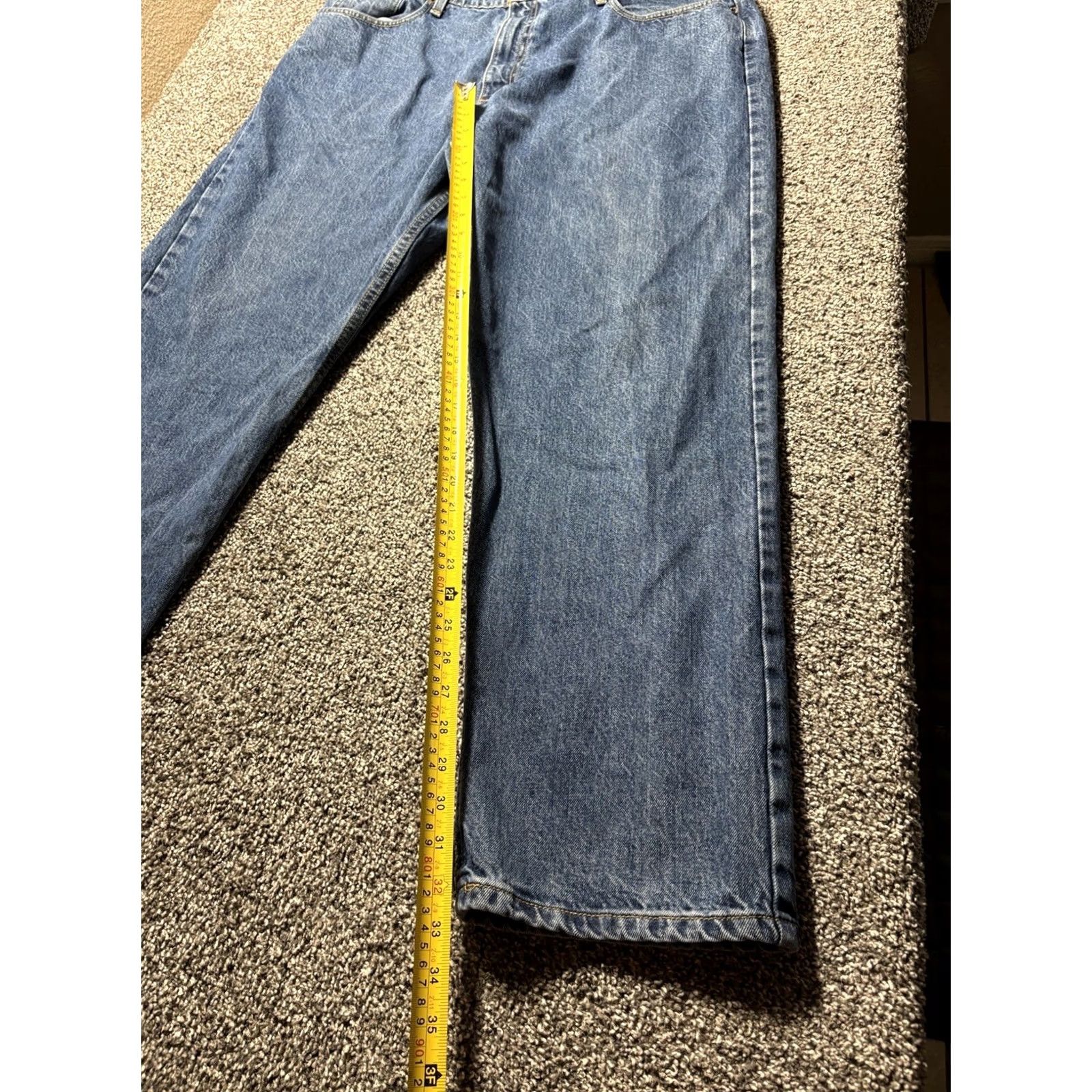 Polo Ralph Lauren VINTAGE Polo Ralph Lauren Jeans Mens 40x32 RL Relaxed Fit 90s Blue Denim Leather Back Patch 5-Pocket Straight Mid Rise 32 Inseam Men's Jeans Size US L / EU 52-54 / 3 - 3 Thumbnail
