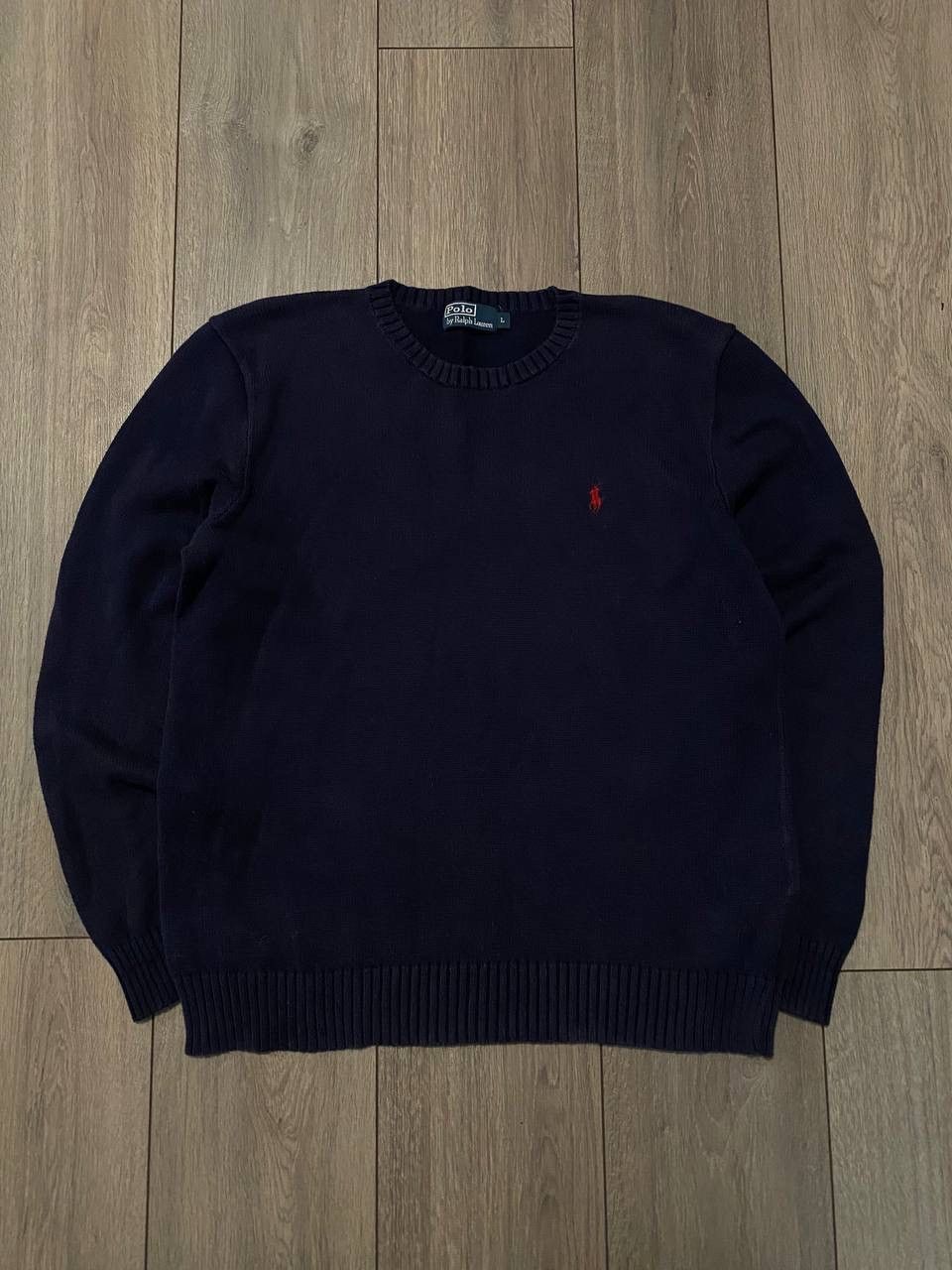 Polo Ralph Lauren Vintage Polo Ralph Lauren Knit Crew Neck Sweater Blue Cotton Size US L / EU 52-54 / 3 - 1 Thumbnail