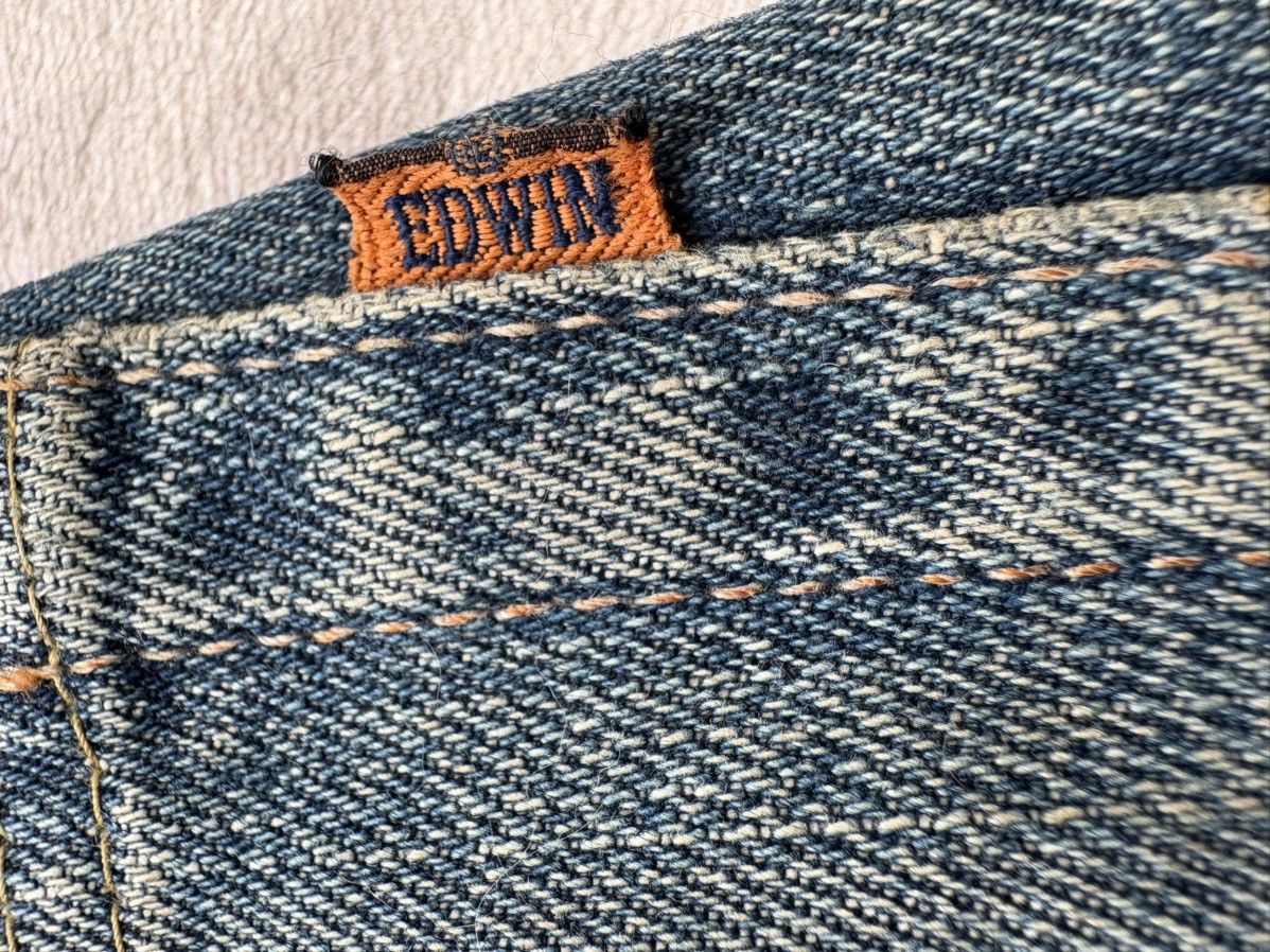 Edwin Edwin 505X Selvedge Orange Tab Distressed Denim Jeans Size US 31 - 20 Thumbnail