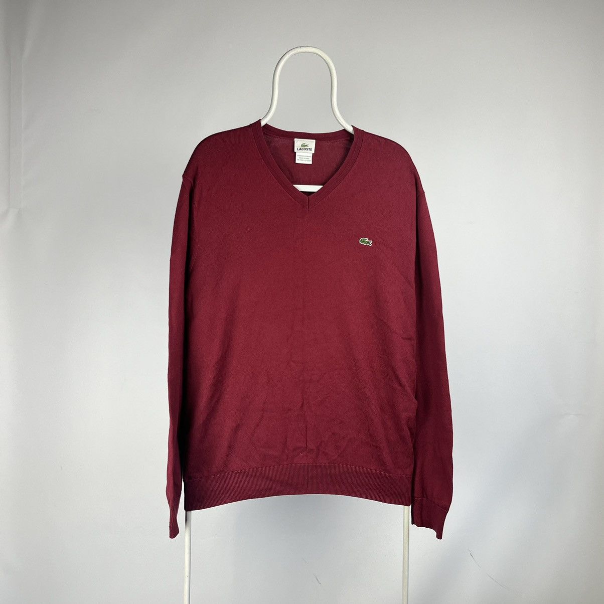 Lacoste Lacoste sweater v neck cotton jumper size XLarge Size US XL / EU 56 / 4 - 1 Thumbnail