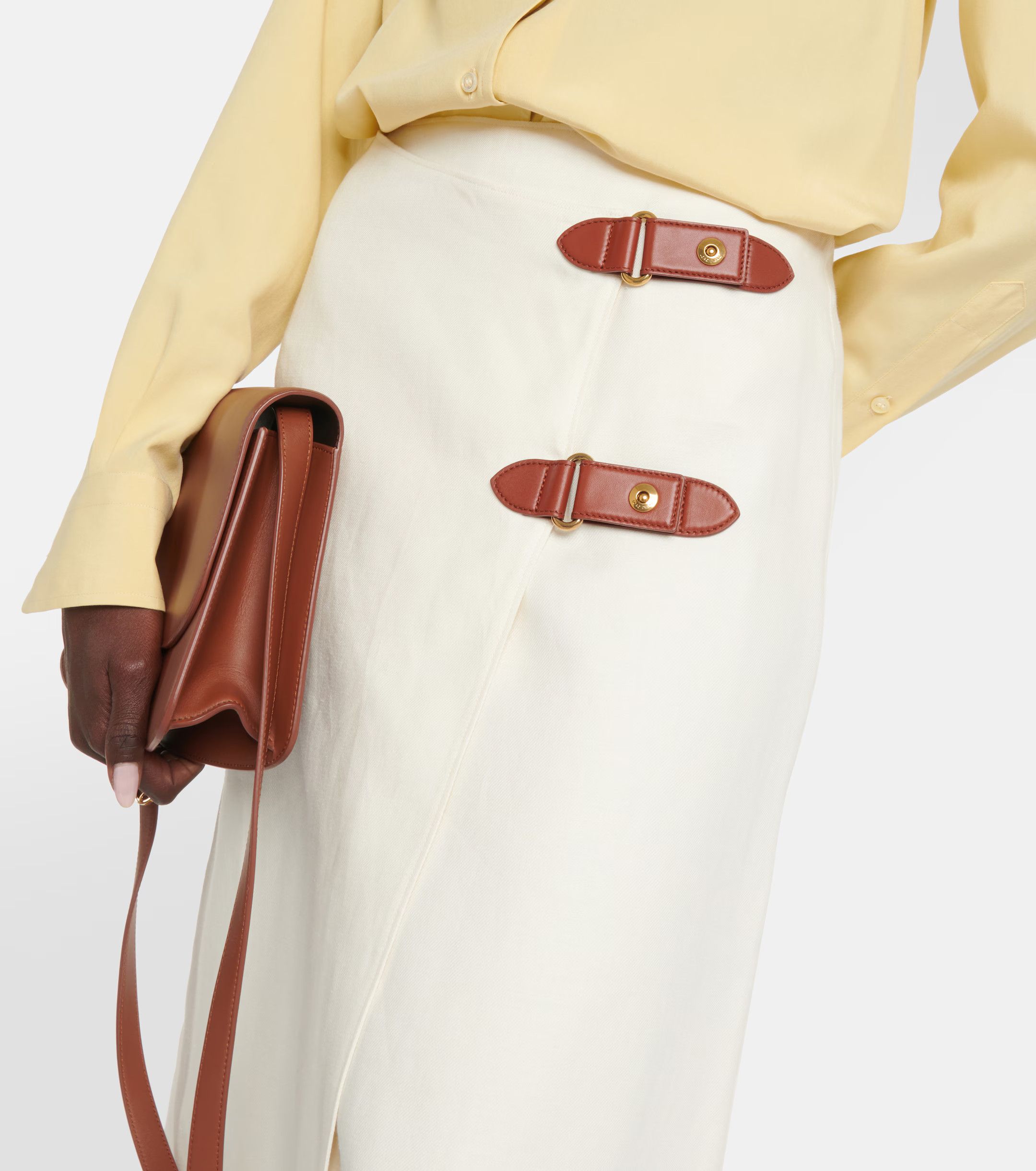 Loro Piana o1srvl11e0824 Alinne Midi Skirt in White Size 27" / US 4 / IT 40 - 4 Thumbnail