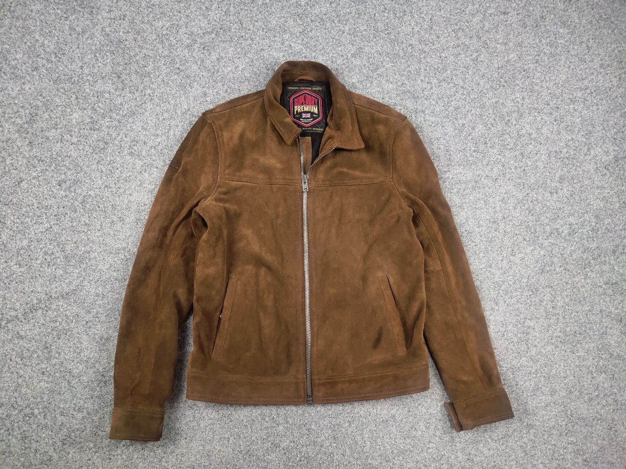 Superdry Superdry Premium suede leather tan Brown Zip British Jacket Size US XL / EU 56 / 4 - 3 Thumbnail