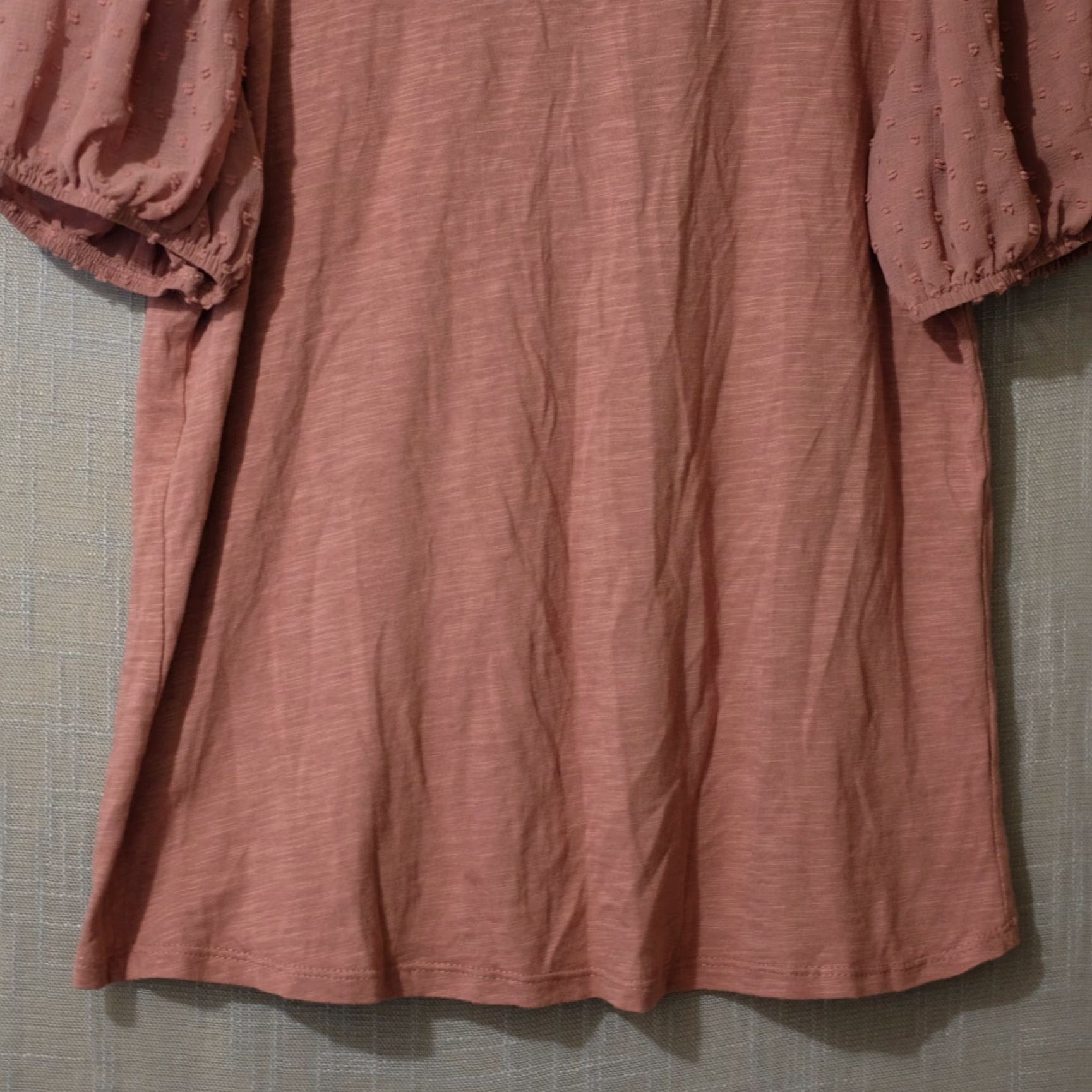 Vintage Maurices Top ShortSleeve Old Rose Pink Soft Stretch Women's L Shirt Pink Lace 90s Rose Style Womens L Size L / US 10 / IT 46 - 3 Thumbnail