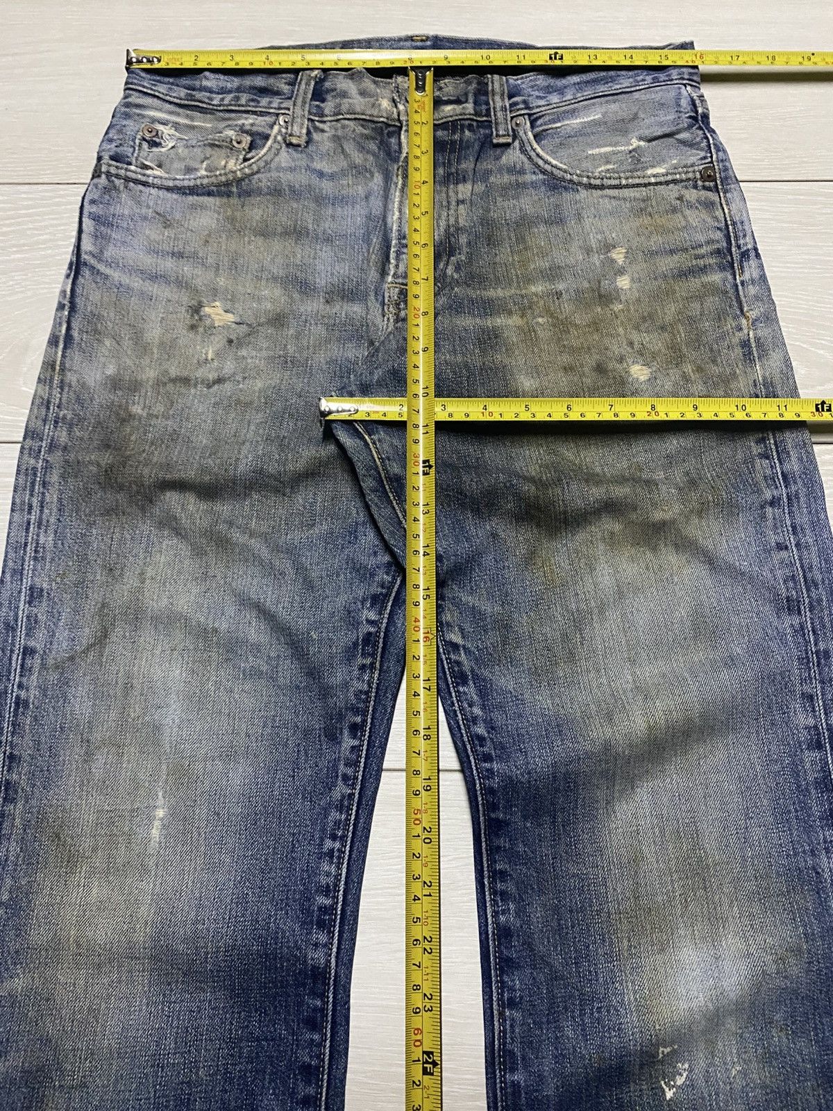 Uniqlo Vintage Japanese Brand Uniqlo Grunge Distressed Loose Jeans Size US 32 / EU 48 - 13 Thumbnail