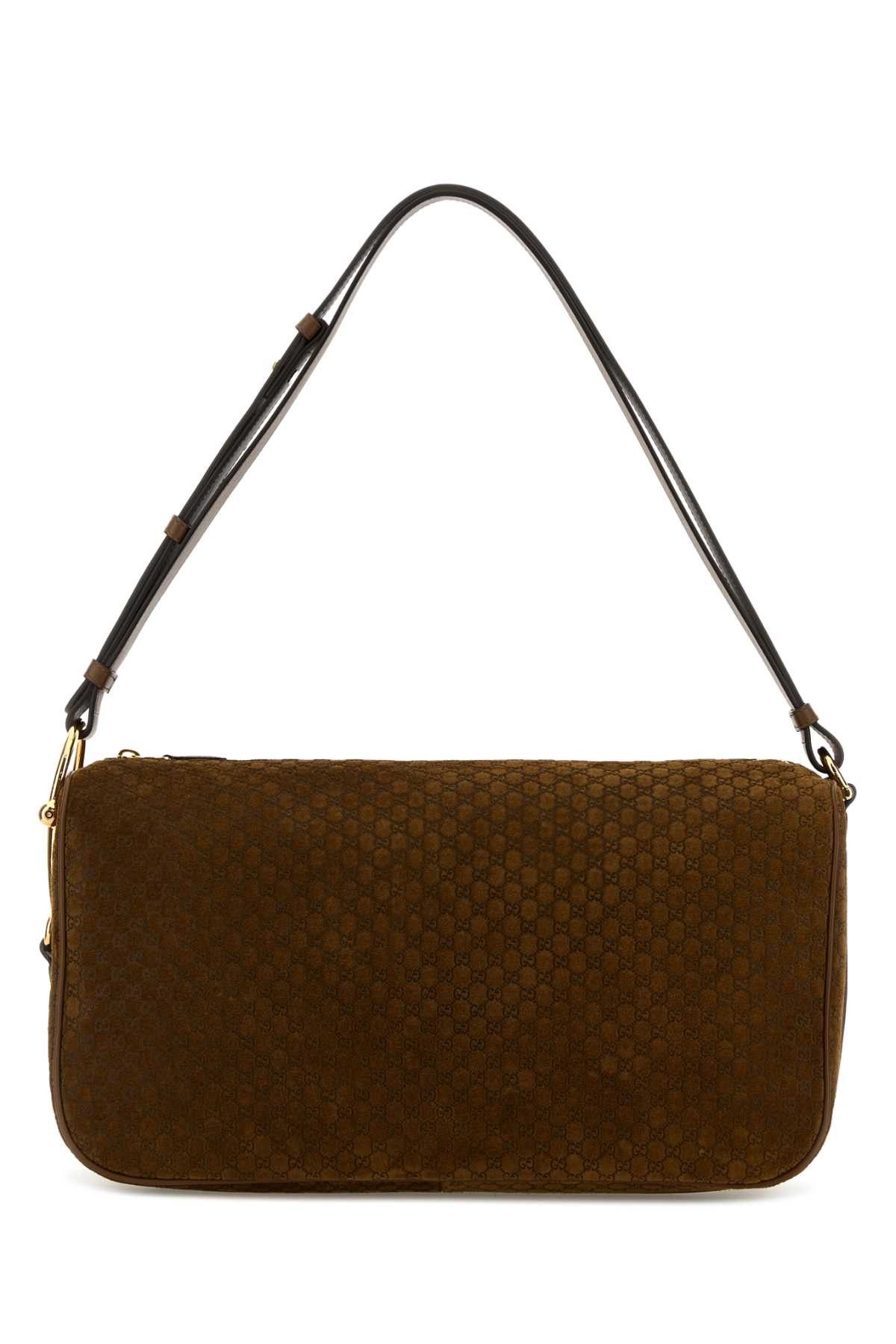 Gucci Caramel Suede Gucci Half Horsebit Shoulder Bag Size ONE SIZE - 1 Thumbnail