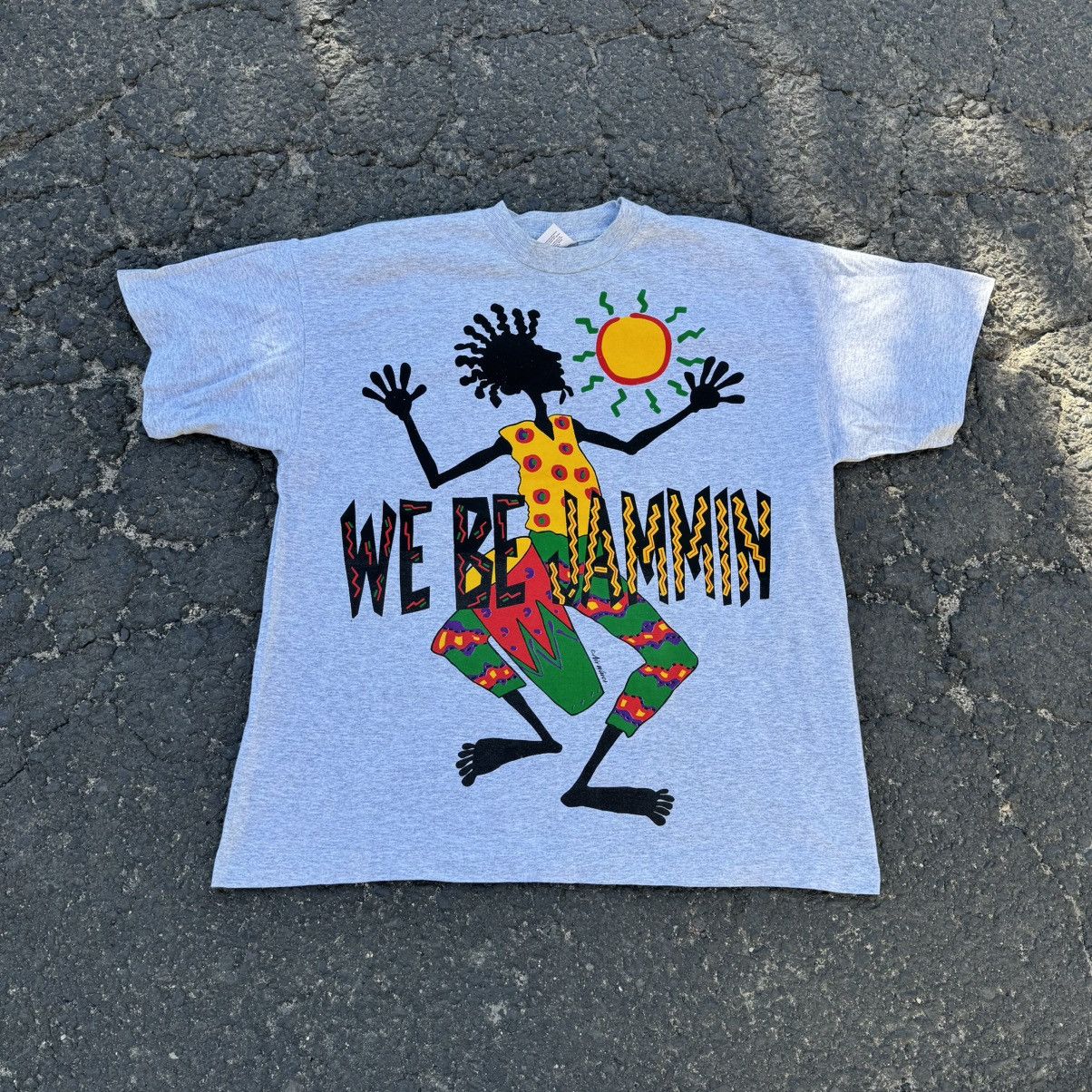 Bob Marley 90s Jamaica We Be Jammin Rastaman Grey Tee Single Stitch XL Size US XL / EU 56 / 4 - 15 Thumbnail