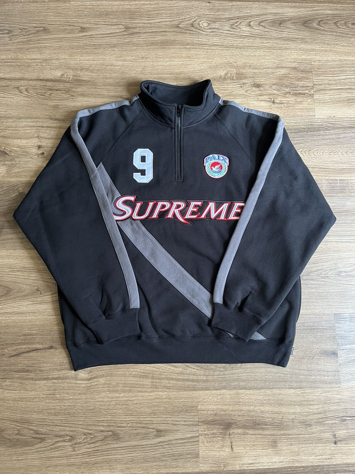 Streetwear × Supreme Supreme Half Zip Sweatshirt “Equipé” Black
