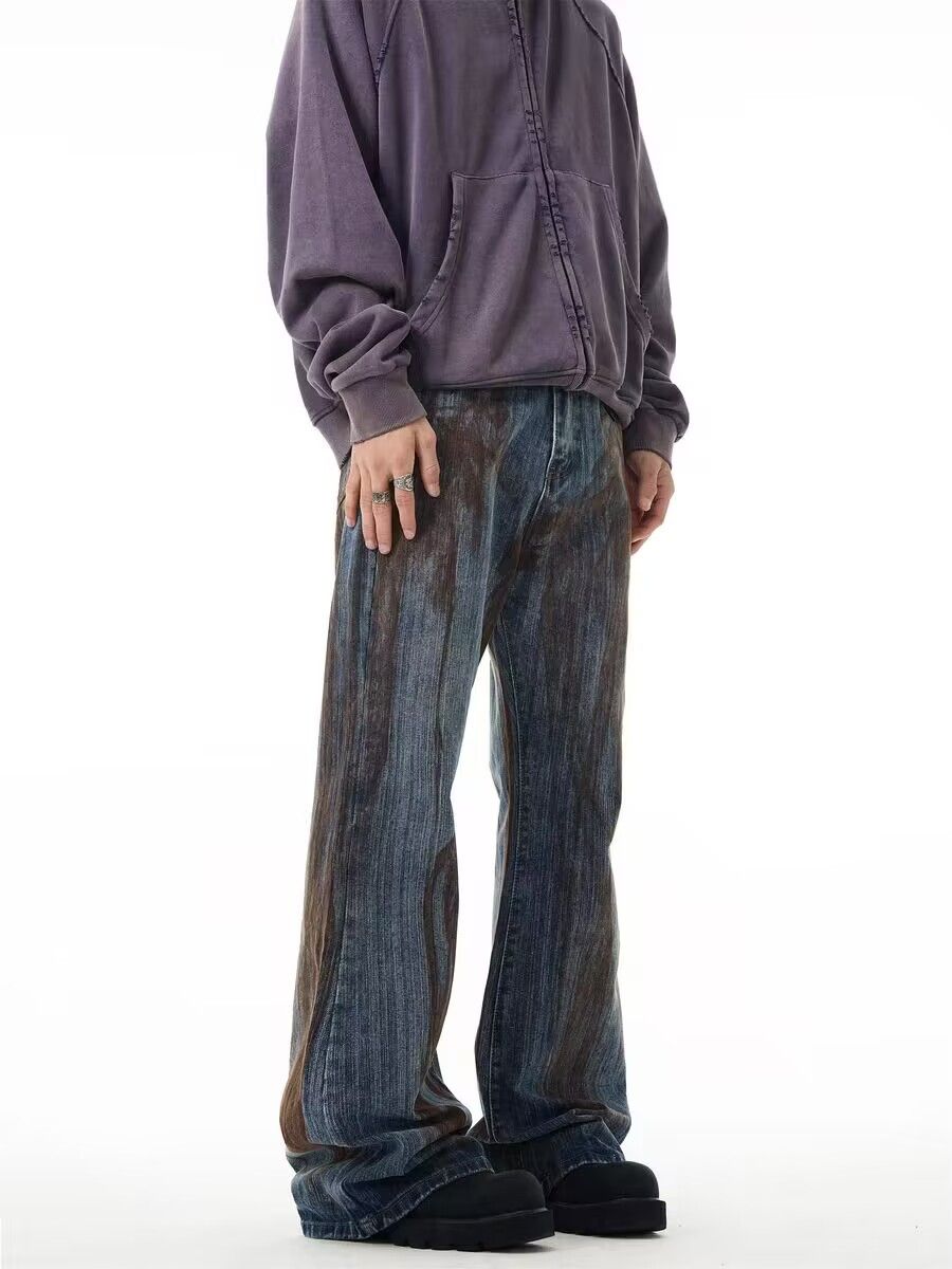 Japanese Brand × Jean Vintage Dirty Dye Micro Flare Baggy Jeans Size US 32 / EU 48 - 2 Thumbnail