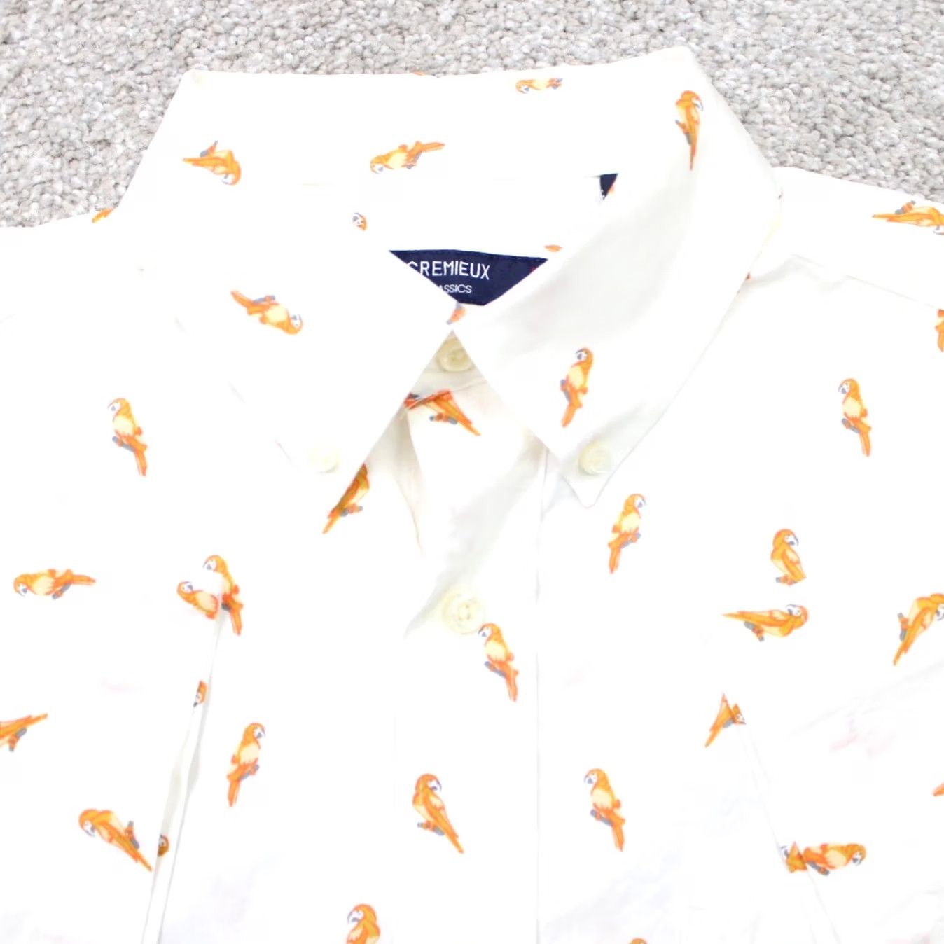 Cremieux Cremieux Classics AOP Shirt Mens Medium White/Orange Bird All Over Print S/S Size US M / EU 48-50 / 2 - 2 Thumbnail