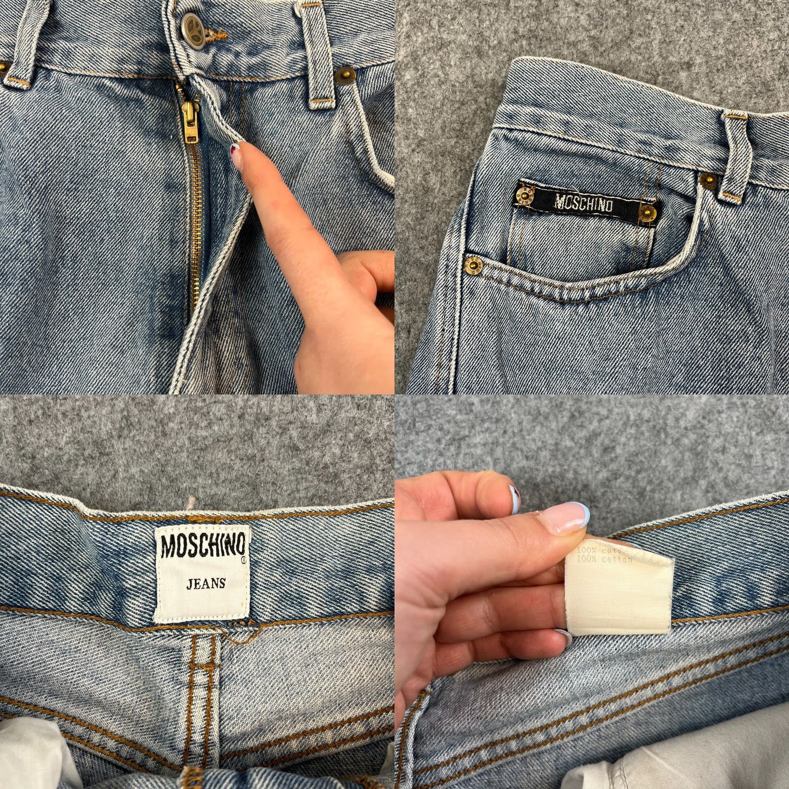 Moschino VINTAGE Moschino Jeans Regular Tapered 30 34 Blue Peace Sign Italy Designer Men Size US 30 / EU 46 - 8 Thumbnail