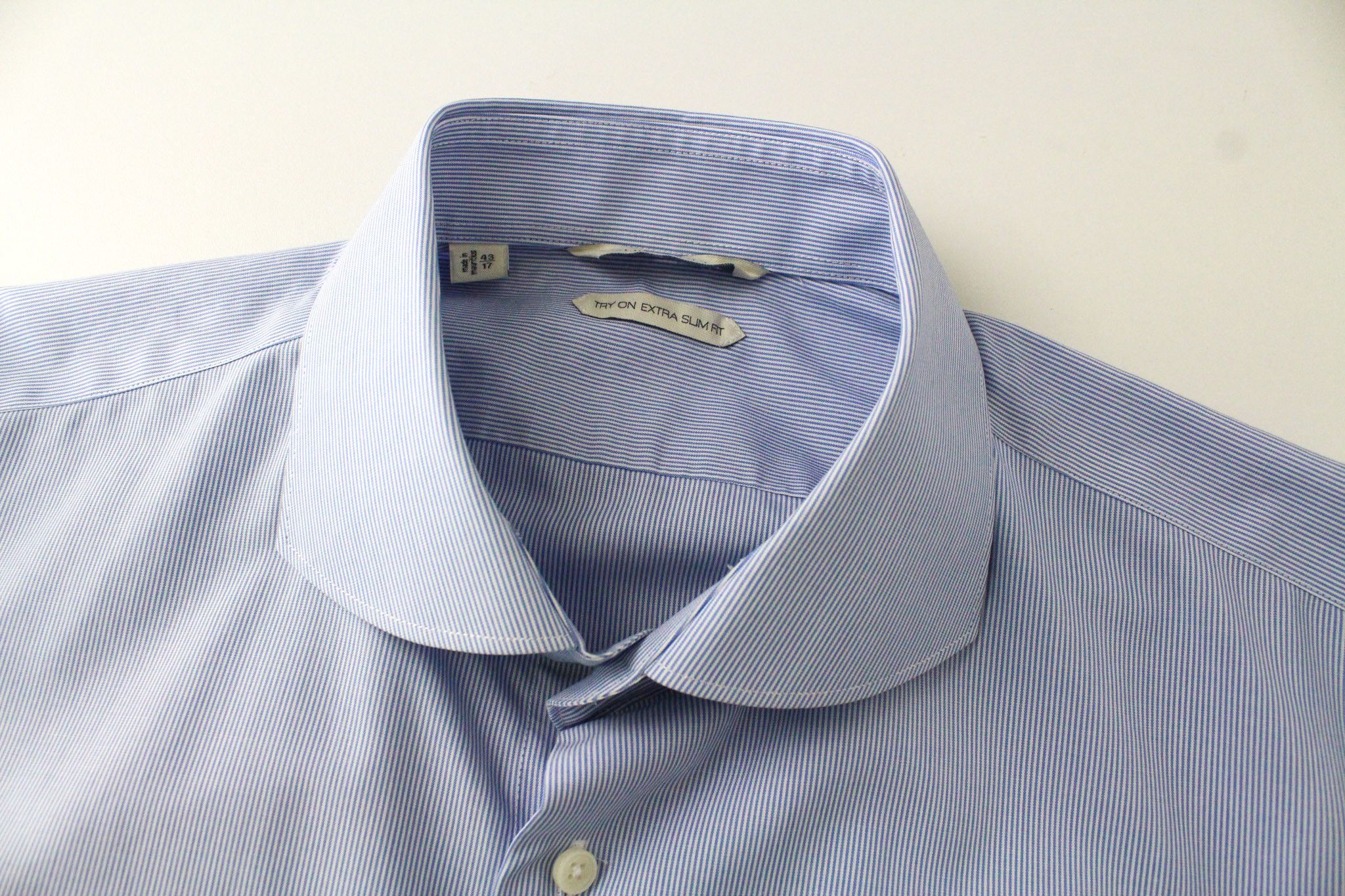 Suitsupply 43/17 Extra Slim Blue Cotton Stripe 72766 Size 44R - 3 Thumbnail