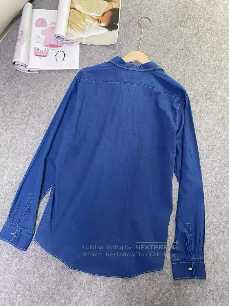 Hermes Hermes size 42 Lightweight Denim Long Sleeve Shirt Size US S / EU 44-46 / 1 - 3 Thumbnail