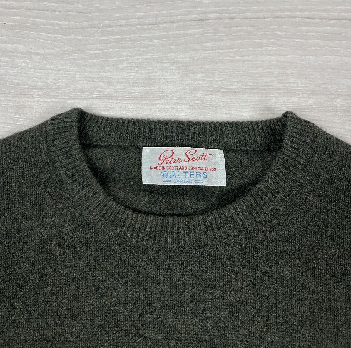 Vintage Peter Scott Walters Oxford Green Wool Knit Sweater Size US L / EU 52-54 / 3 - 5 Thumbnail